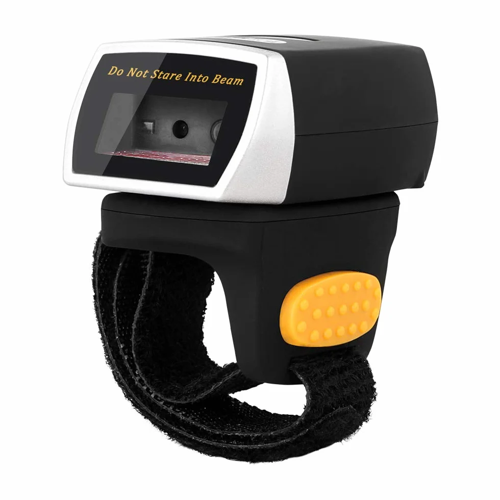 NETUM Bluetooth 2D QR Mini scanner di codici a barre per anello indossabile Wireless | scanner palmare wireless lettura precisa e veloce per lo schermo del computer di pagamento mobile Android / IOS / IPAD / MAC NT-R2