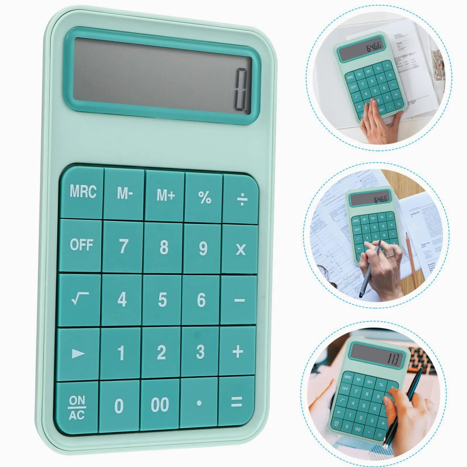 Calcolatrice da Ufficio Grande Display Lcd a 12 Cifre, Tasti Staccabili, Abs Leggero per Scuola, Casa e Negozio
