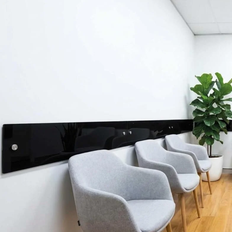 4 Fasce Battisedia Nere Acrilico 60x14 cm – Striscia Murale Antigraffio per Sedia, Salvaparete Nero Rigido 3 mm, Salvamuro Pareti per Sedie Sale D'Attesa, Uffici e Casa (4, 60x14)