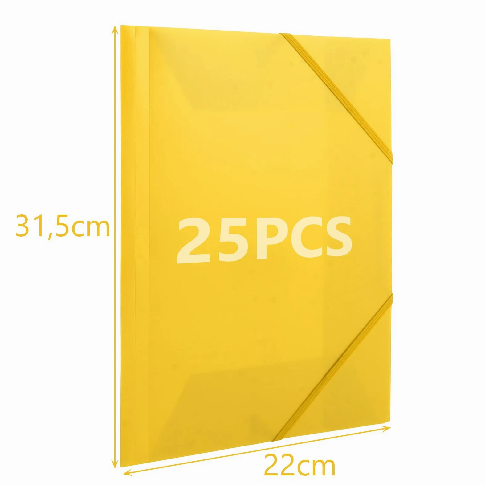 STARVAST 25 cartelline portadocumenti, formato A4, con elastico, in plastica PP, con chiusura ad angolo, formato A4, cartellina leggera per documenti, riunioni, relazioni, forniture per ufficio