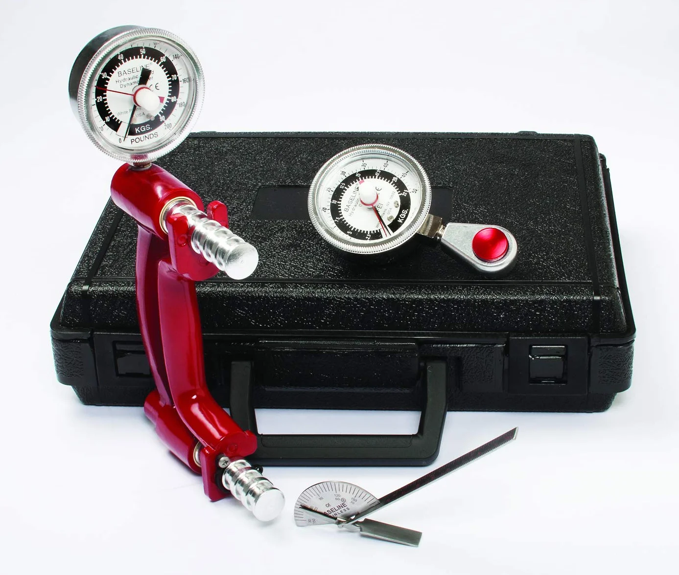 Set di Valutazione della Mano Baseline – Kit da 3 Pezzi con Dinamometro Idraulico per Mano da 91 kg e Misuratore della Forza di Pinza da 22,7 kg