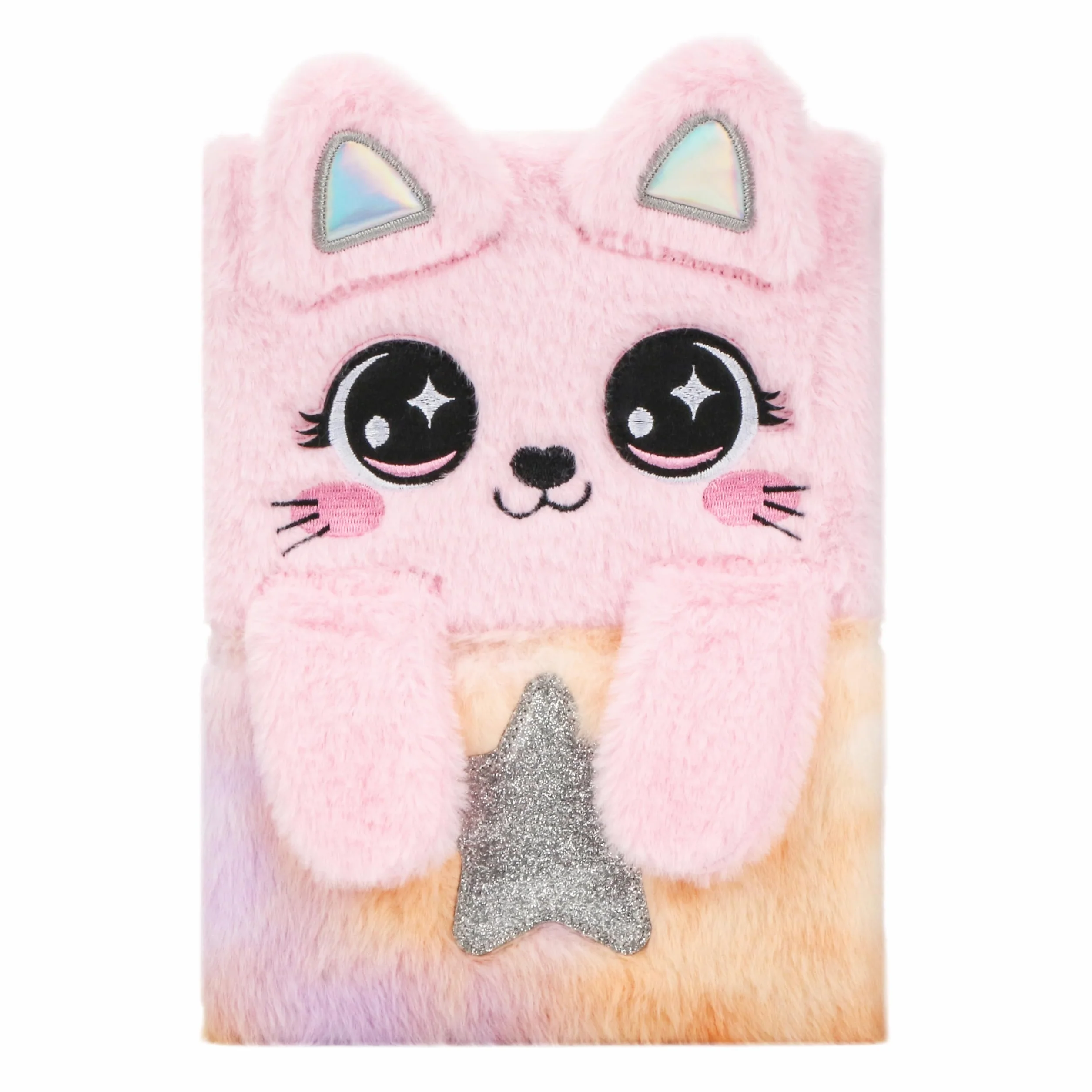 Exerz Quaderno A5 Gatto Rosa Antistress Orecchie Zampe Pieghevoli 160 Pagine a Righe