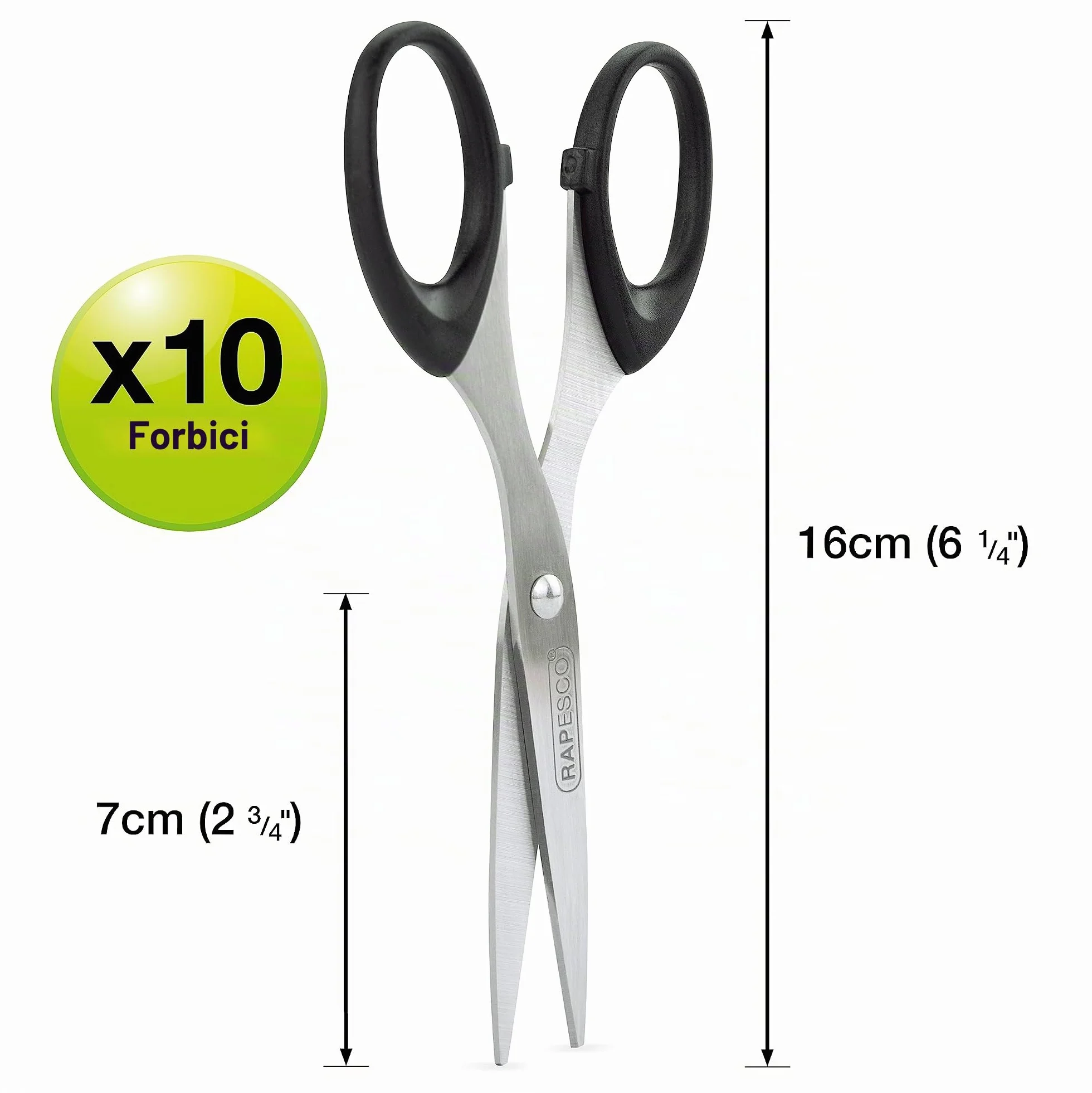 Rapesco 1579 Business Confezione Forbici Acciaio Inossidabile 16 cm Nero