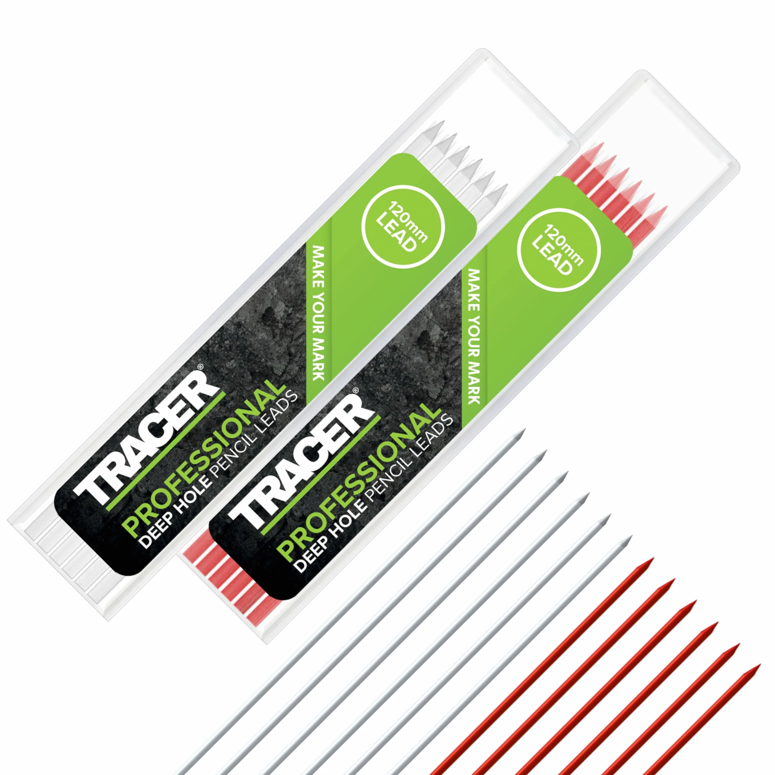 Tracer Set mine alternative matita foro profondo 2,8 mm 12 colorate alta visibilità 6 rosse 6 bianche