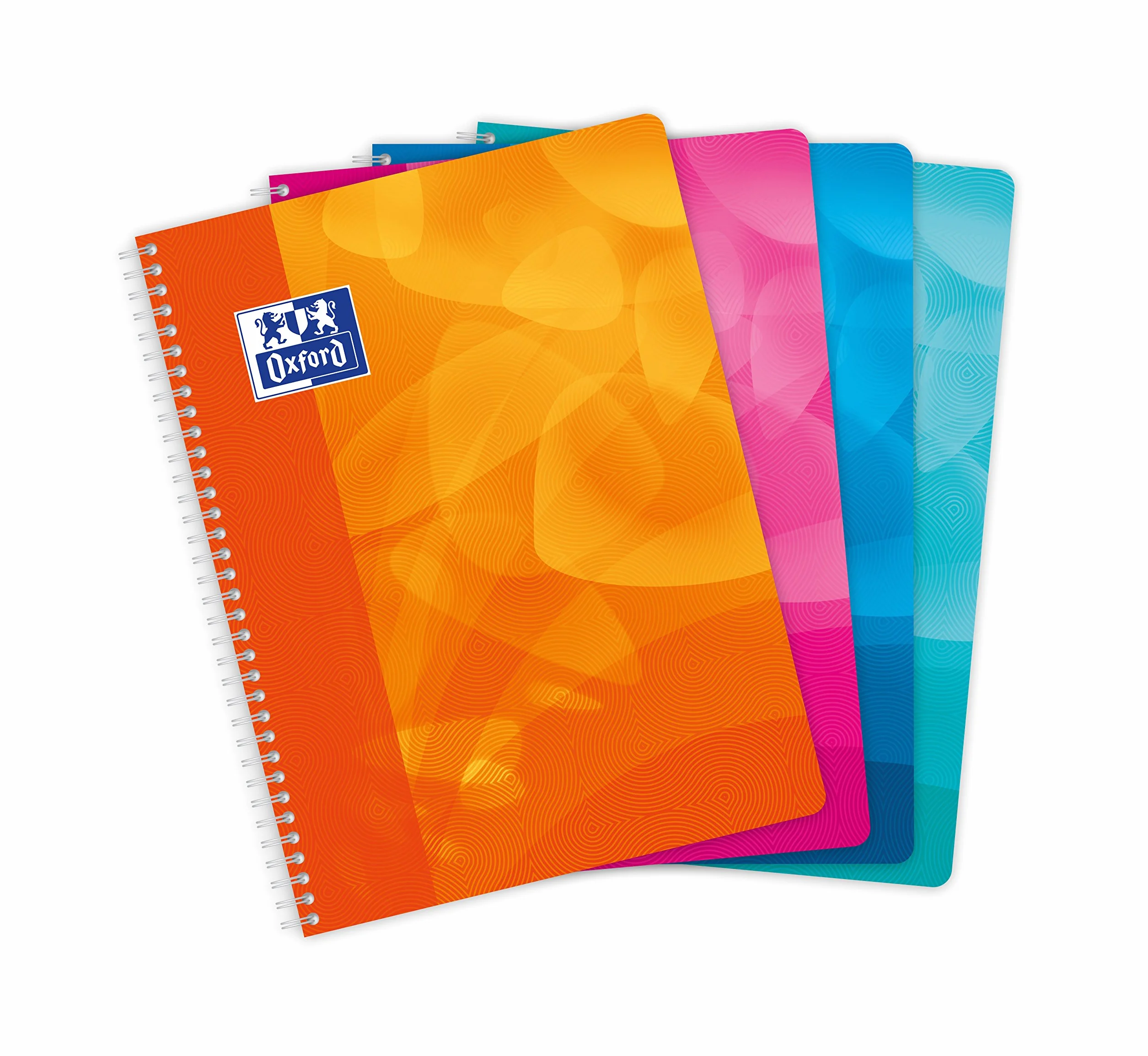 Oxford – Set di 5 quaderni con copertina in polipropilene 160 pagine Seyes quadretti grandi, 24 x 32 cm, colori assortiti casuali