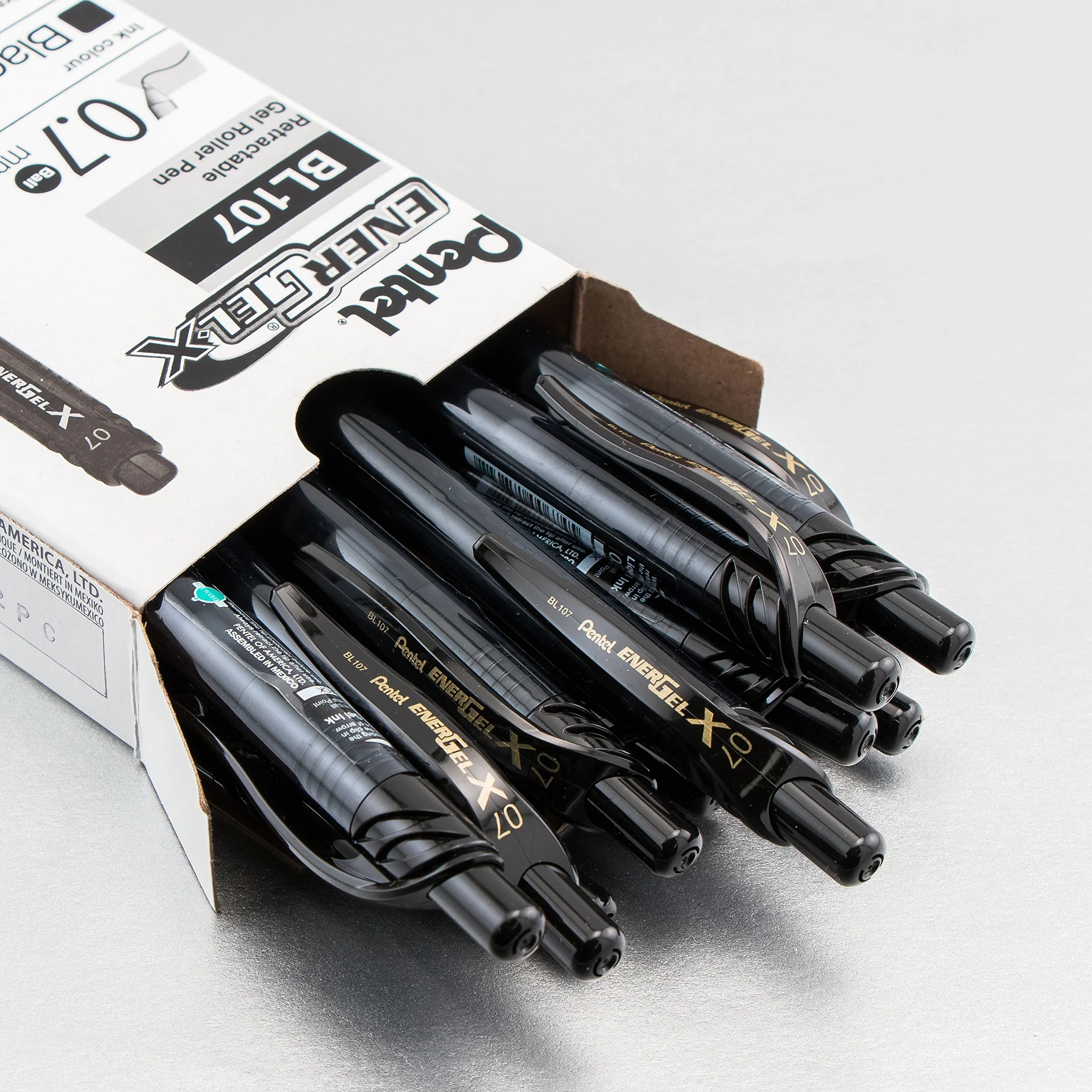 Pentel BL107 Energel X scatto 0,7 mm Nero 12 pezzi