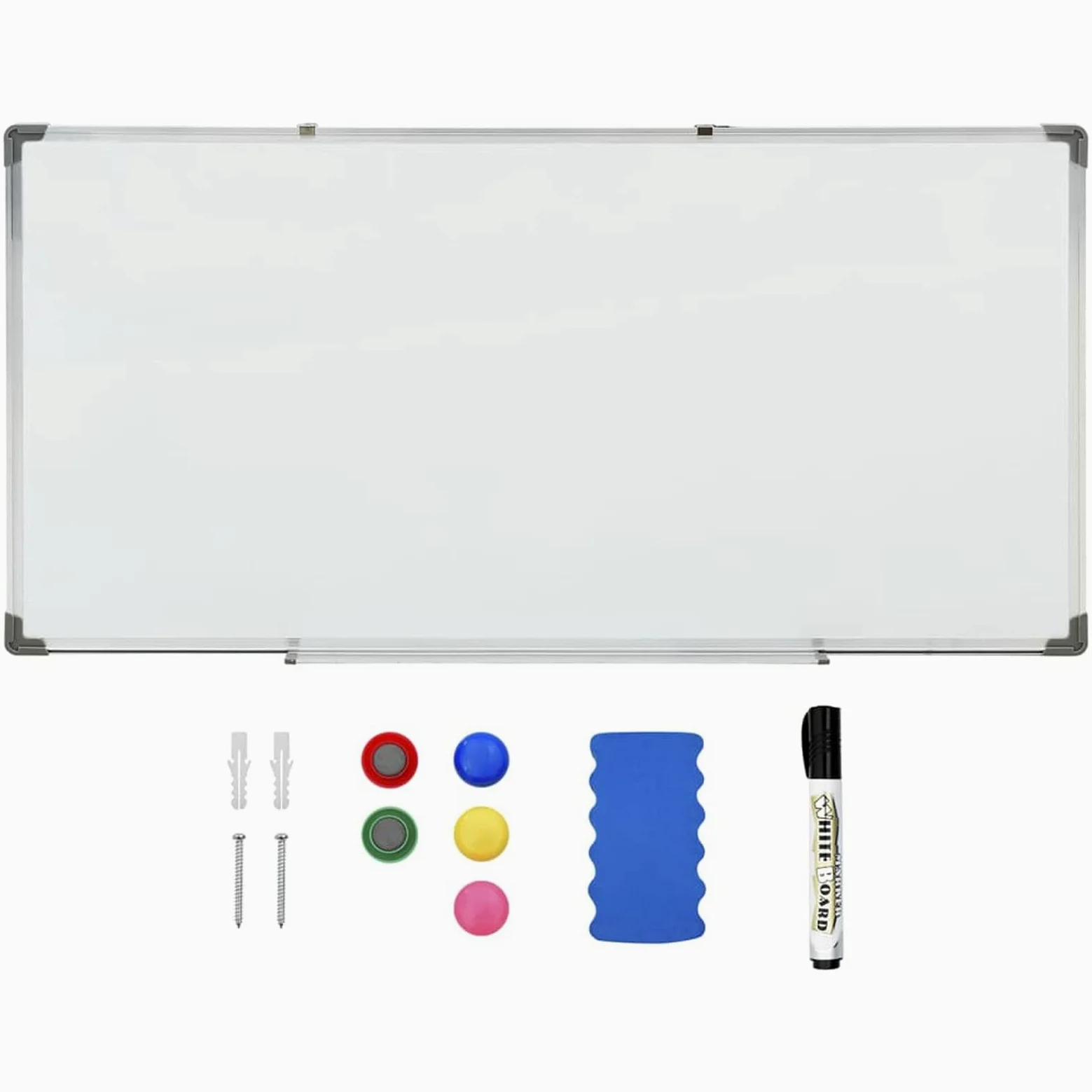 Lavagna Magnetica Bianca 110x60 cm in Acciaio,Lavagne Magnetiche,Lavagna Magnetica Pieghevole-150737