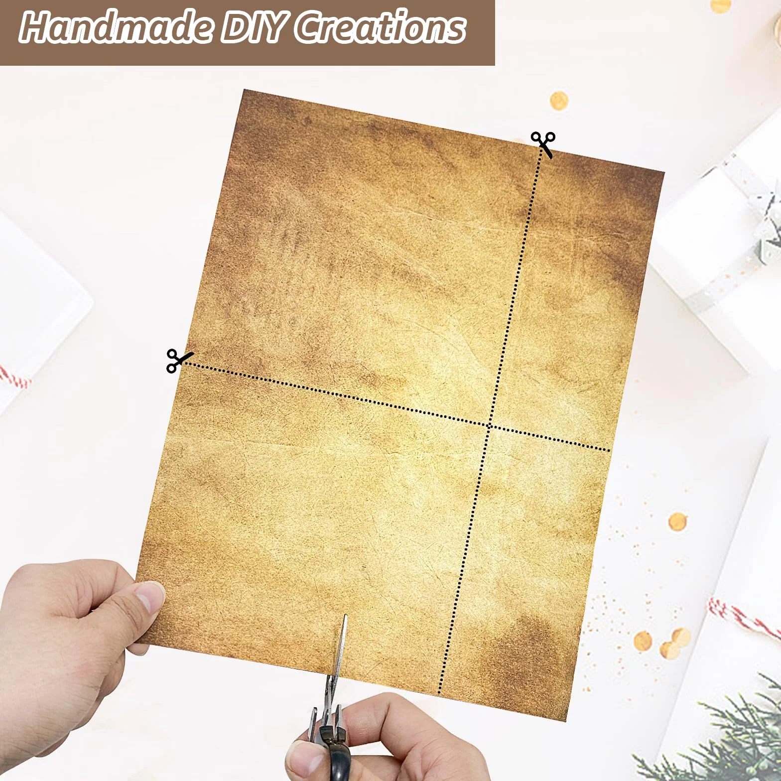 Carta Kraft Antica Vintage Old Paper 50 fogli A4 Doppia Faccia per Scrivere Stampare Invito