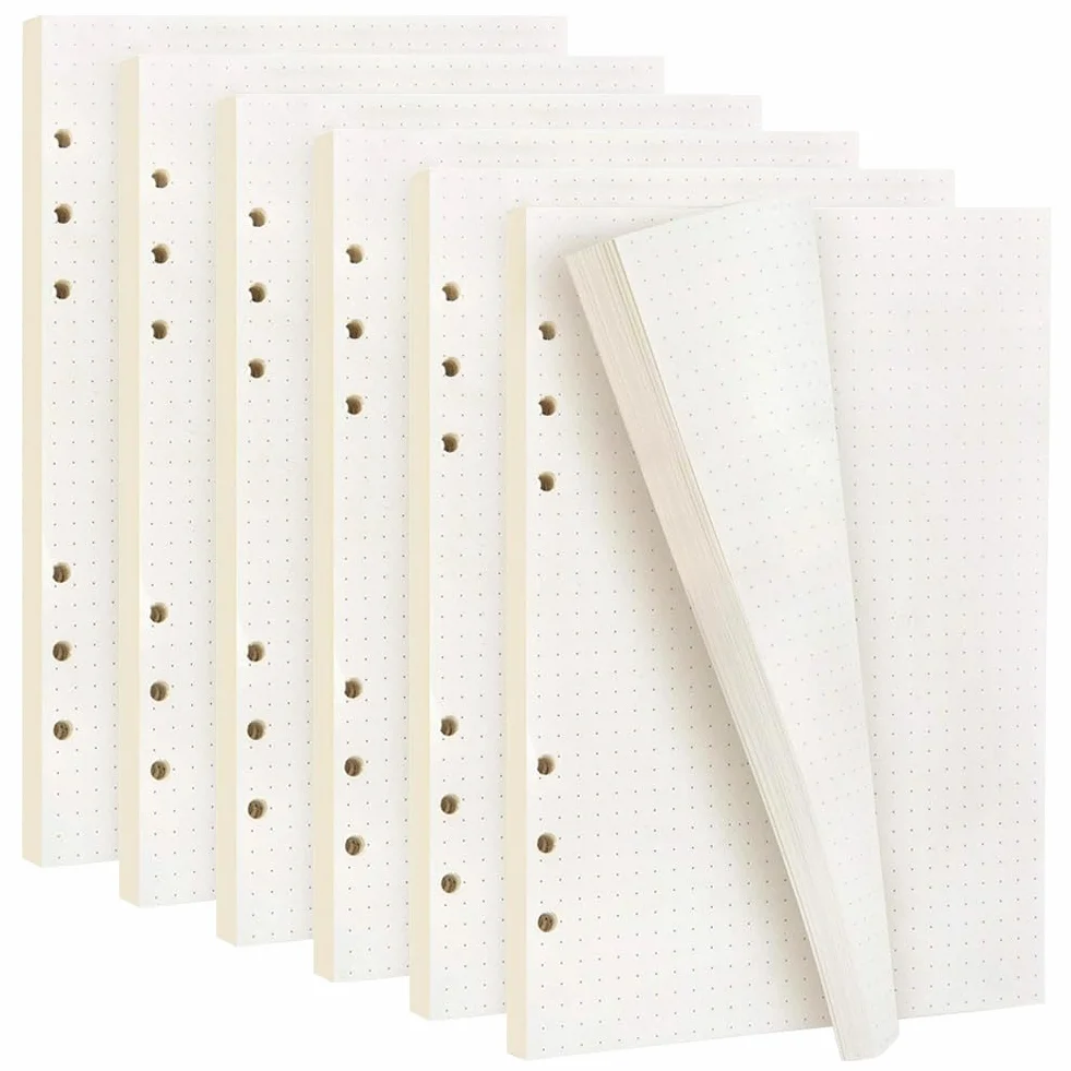 Confezioni Fogli A5 con Buchi 6 Fori Punteggiati 270 Fogli 540 Pagine per Raccoglitore ad Anelli