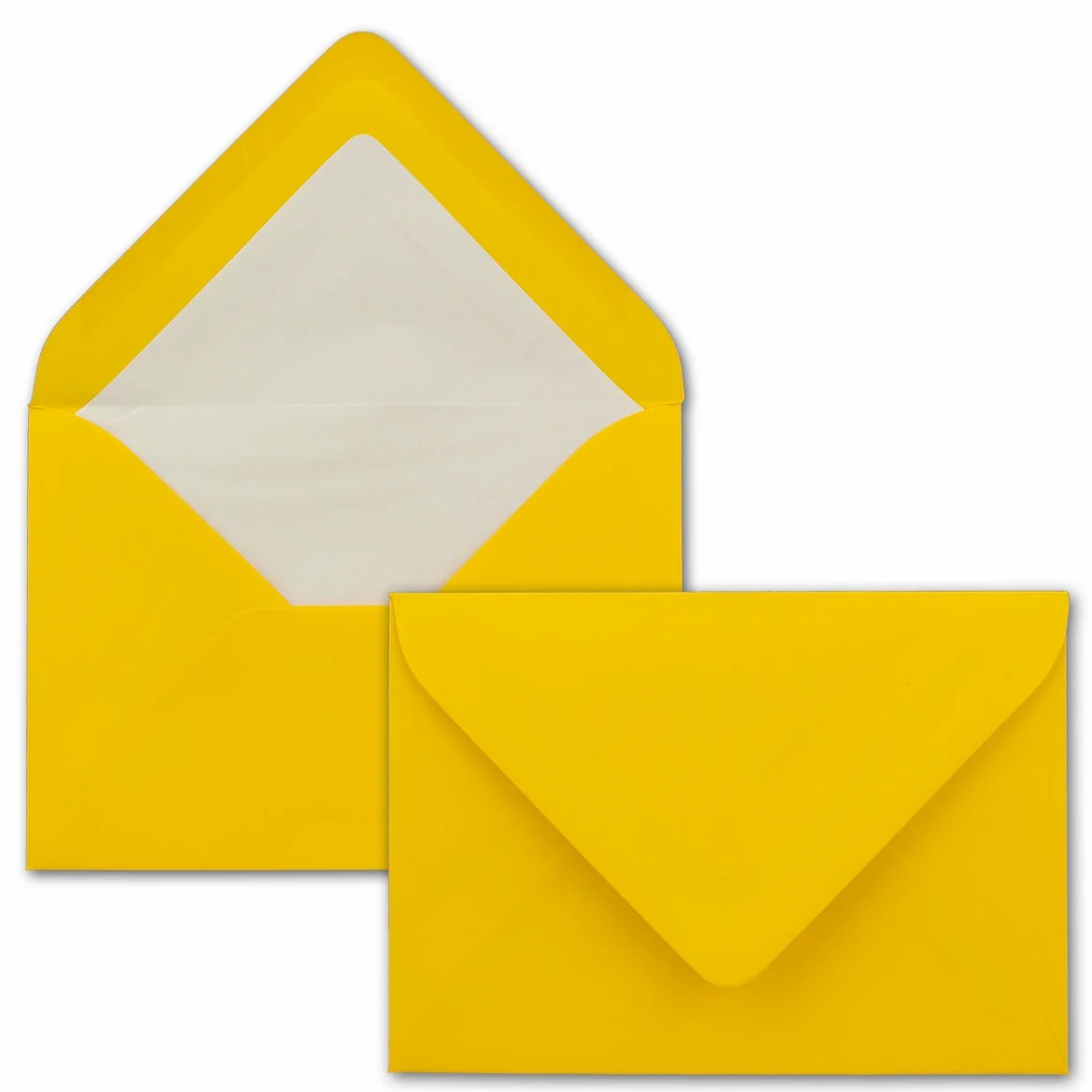 Glüxx-Agent - 600 buste per lettere, formato DIN B6, con fodera in seta bianca, 12,5 x 17,6 cm, 110 g/m², con incollaggio a umido senza finestra, colore: giallo