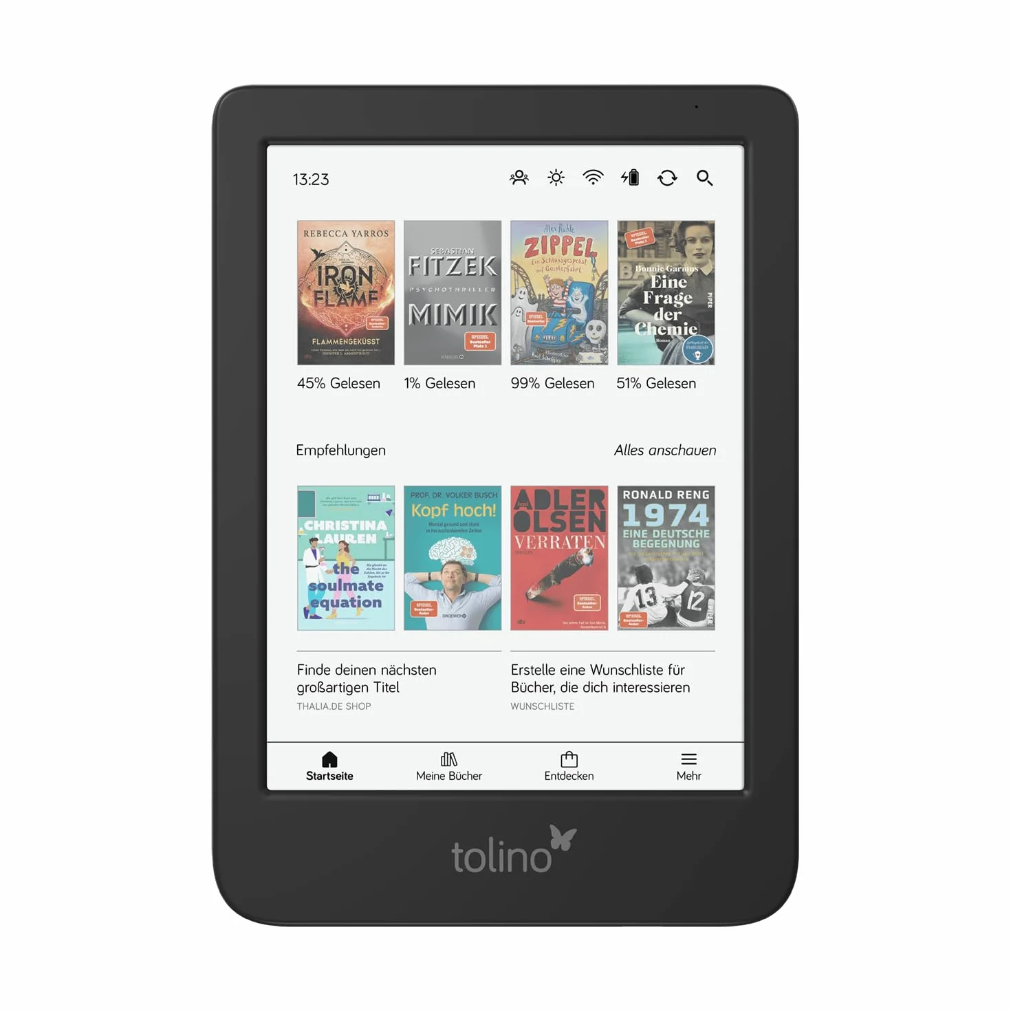 Tolino shine color Liseuse Écran tactile 16 Go Wifi Noir