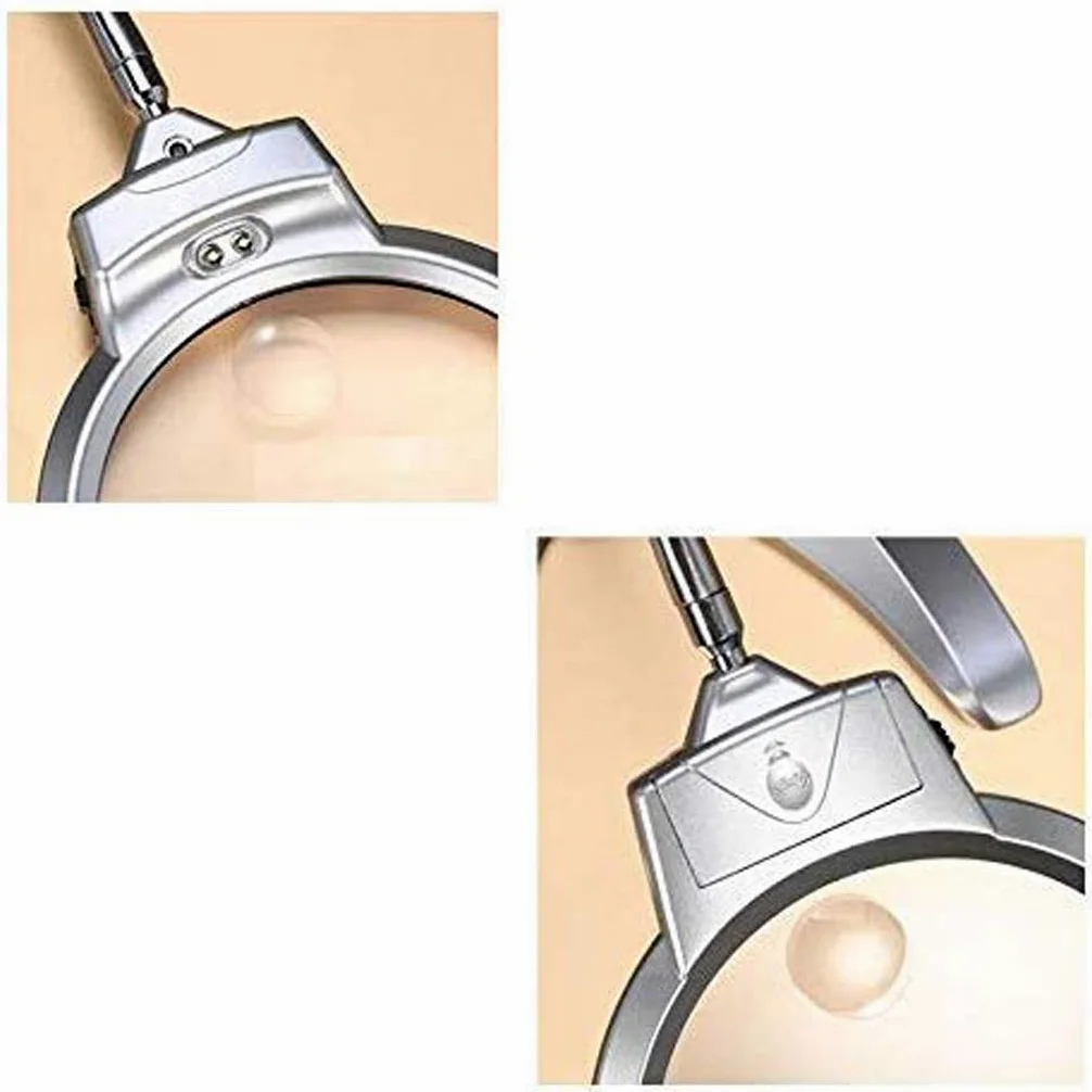 Lente d'Ingrandimento a Clip, Mani libere, Lampada da scrivania con Lente d'Ingrandimento per lavori ravvicinati, Supporto da Tavolo con Lente d'Ingrandimento a Collo D'Oca e Luce