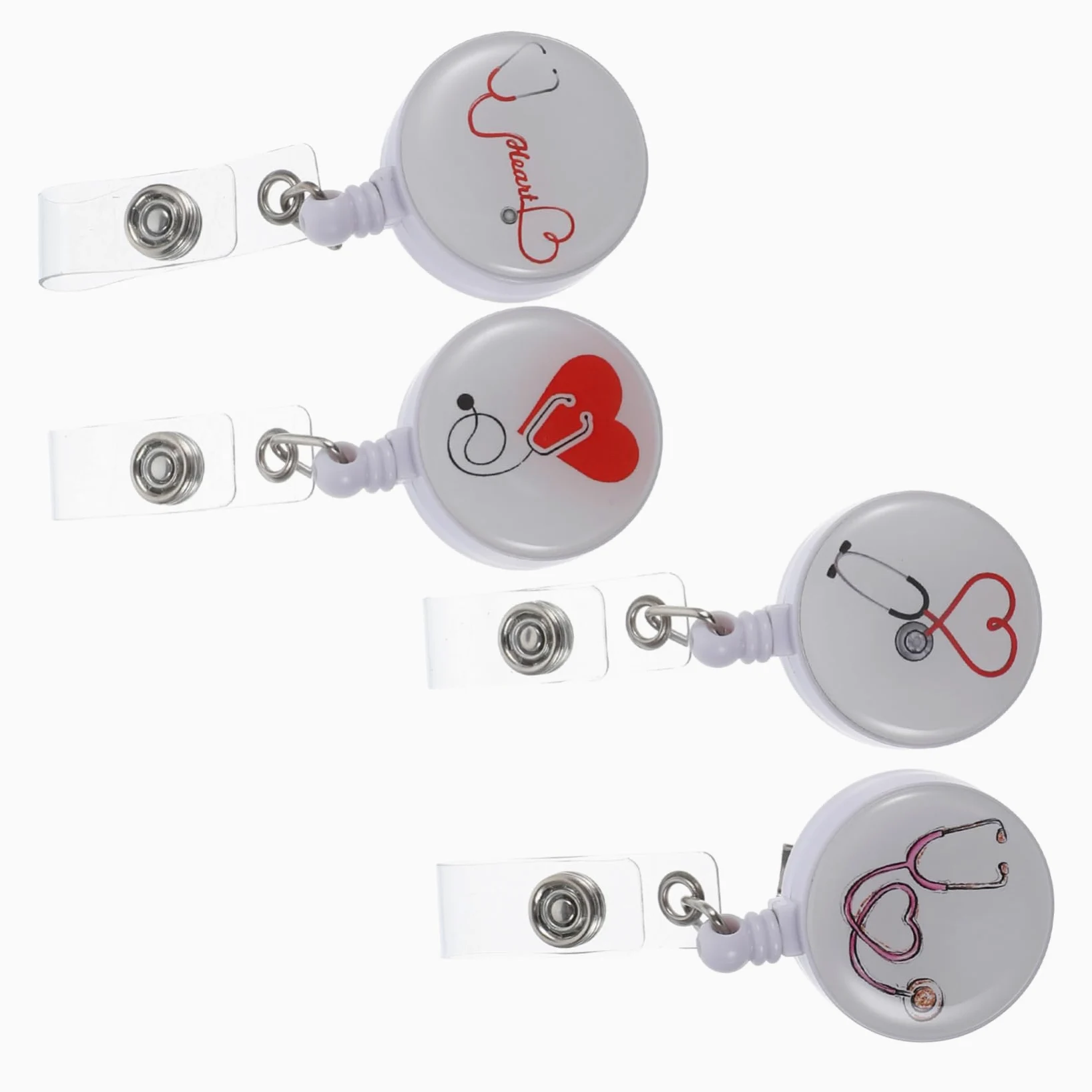 5 Set Porta Badge Retrattile Con Fibbia Telescopica Facile Da Tirare Porta Badge Di Retrattile Con Clip Per Badge Identificativo Con Etichetta Con 4 pezzi*5