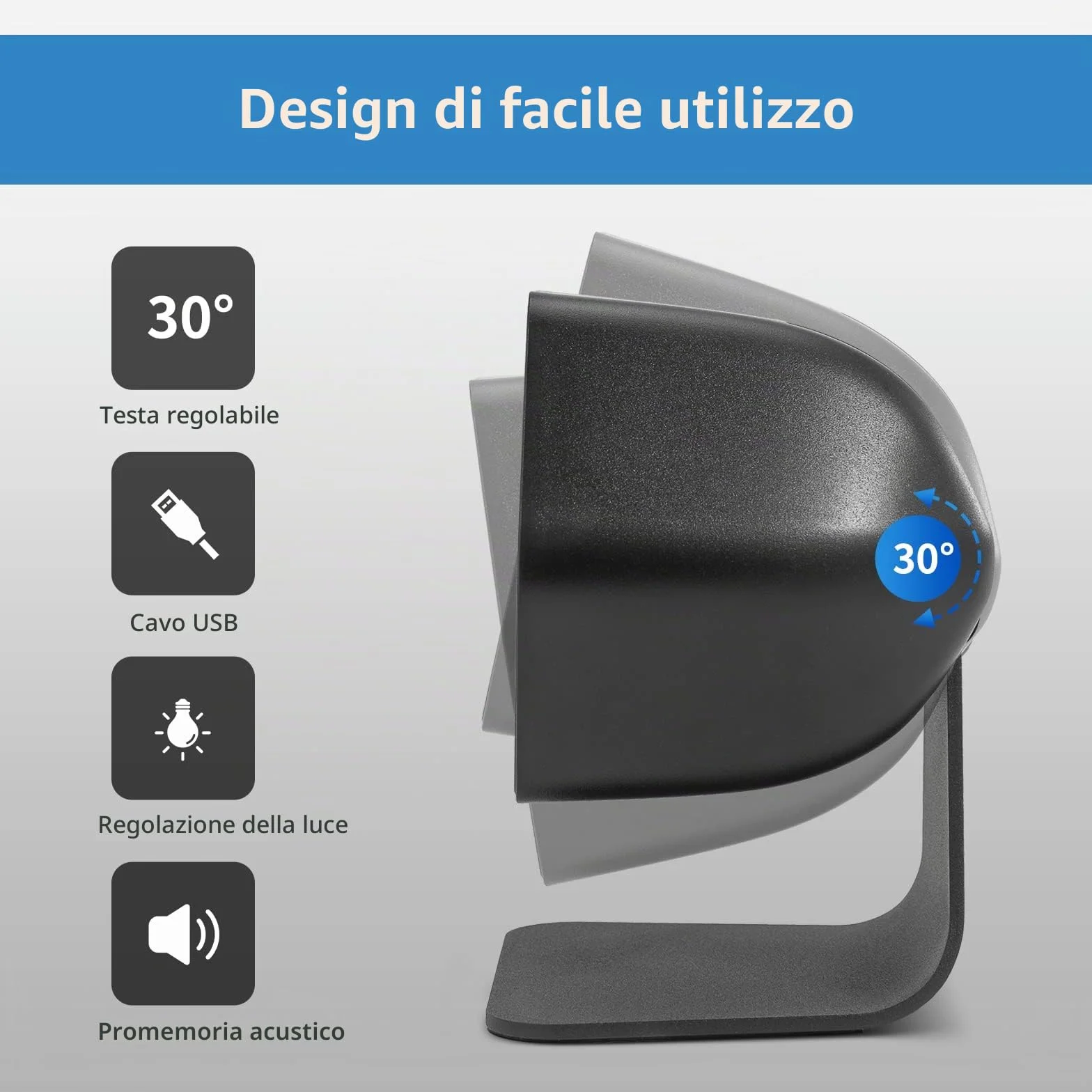 NETUM 1D 2D QR Scanner vivavoce USB Barcode Scanner Omnidirezionale Wired Lettore di codici a barre per Mobile Pagamento Computer Screen Scan Support PDF417, Securpharm Code(matrice dati) NT-2050