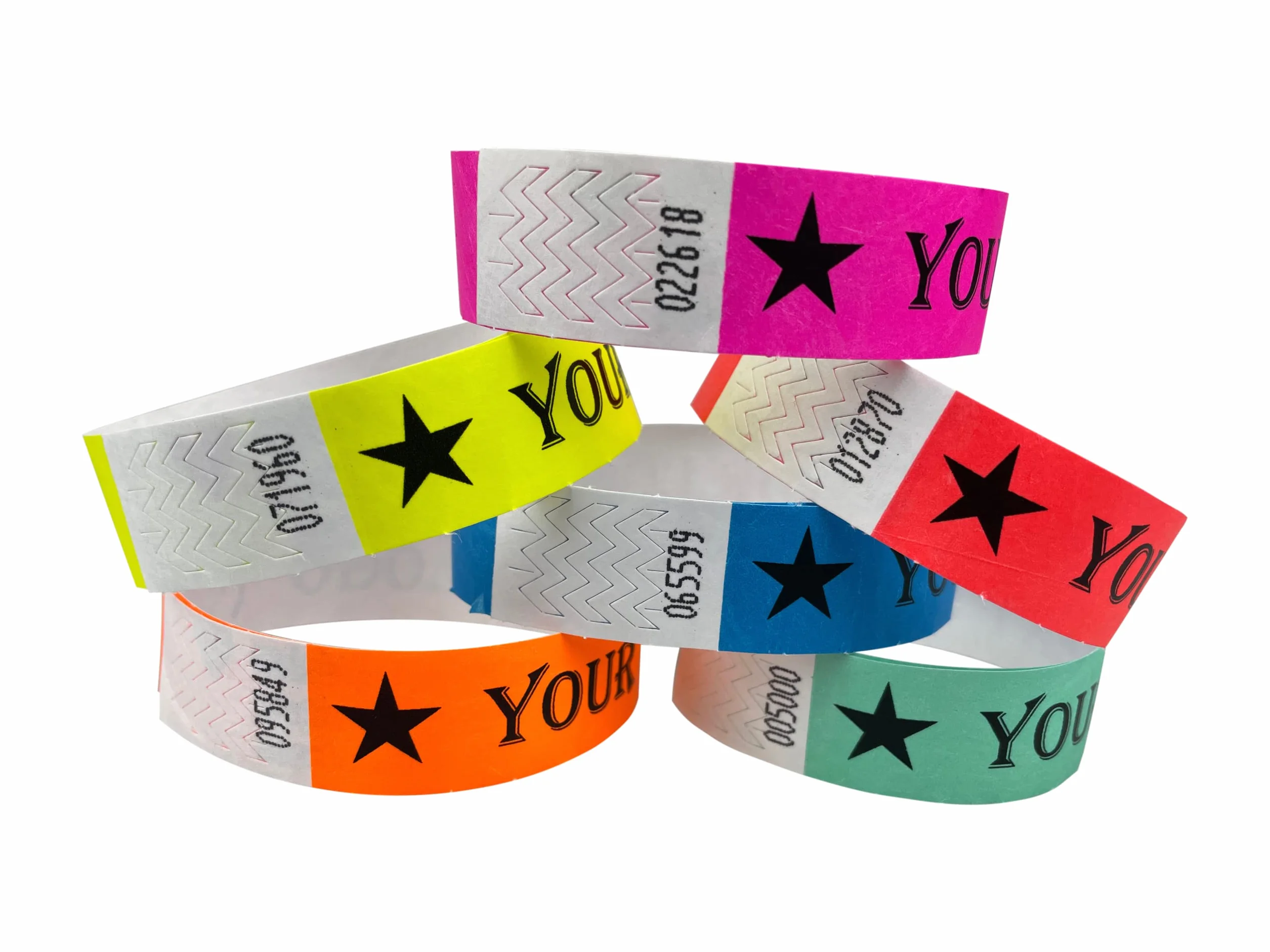 Braccialetti in Tyvek personalizzati con testo o logo per eventi, sicurezza, feste, festival, medico, ID