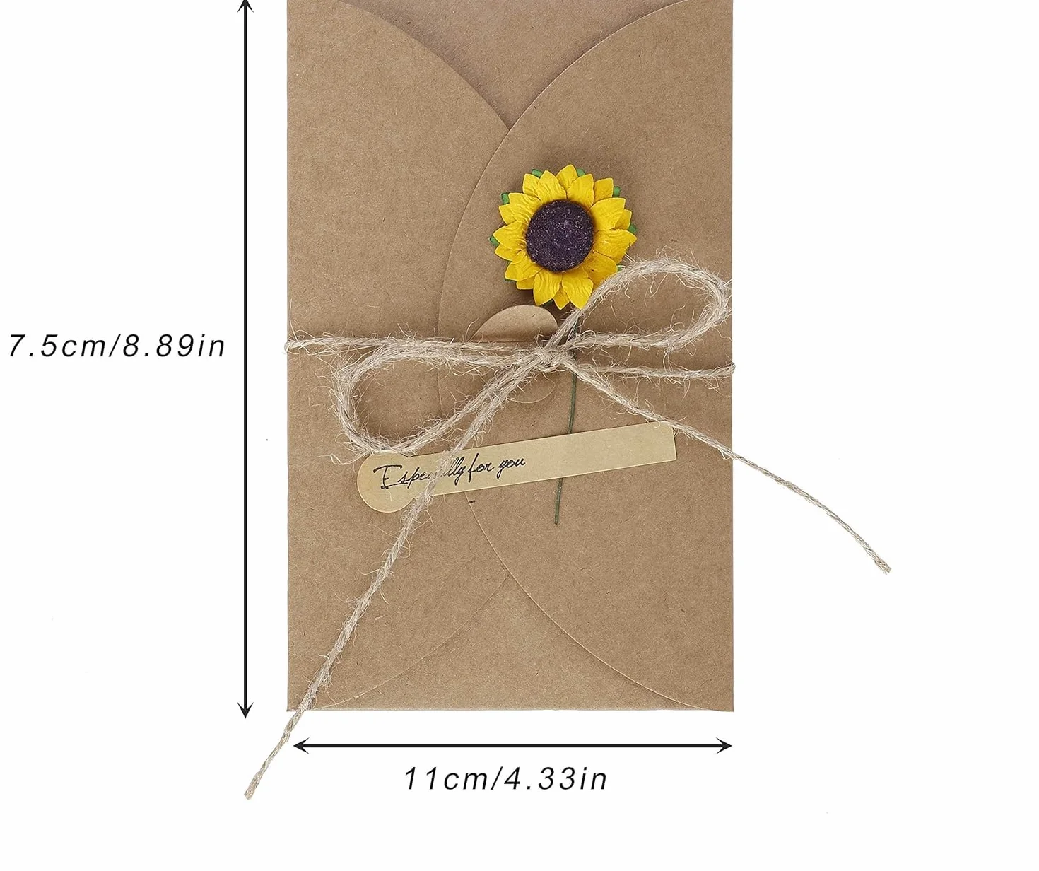 Cartolina di Auguri Fatti a Mano 10 Pezzi Carta Kraft con Buste Retrò 17.5cm x 11cm