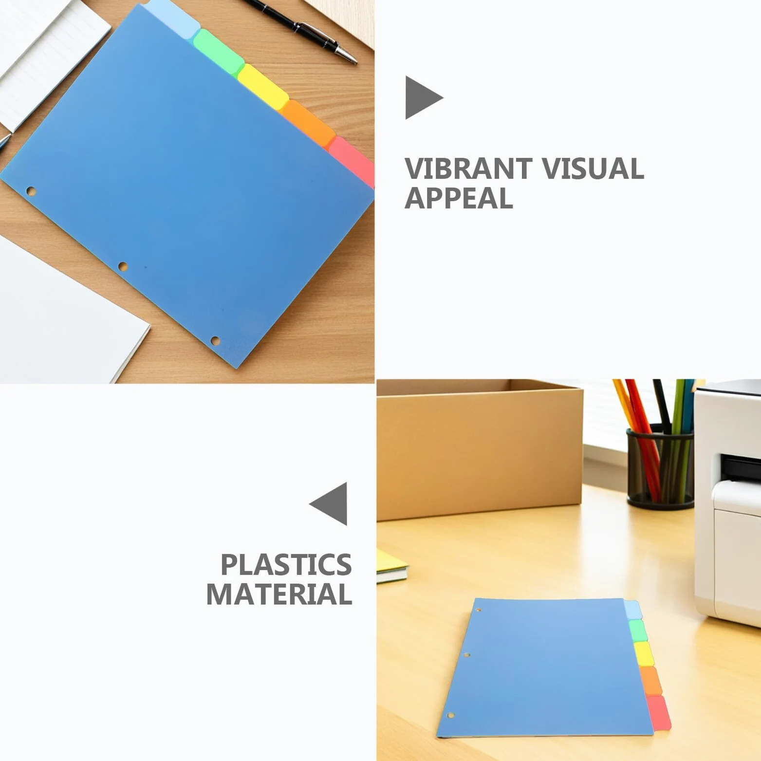 20pezzi Raccoglitore ad Anelli con Divisori in Plastica Linguette Scrivibili Vuote Divisori per Mobili Organizer per Scuola Ufficio e Aula