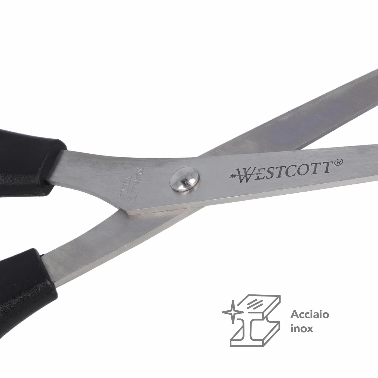 Forbici Westcott 8" (20,3 cm) nere per mancini, ufficio, lama extra affilata, acciaio inossidabile
