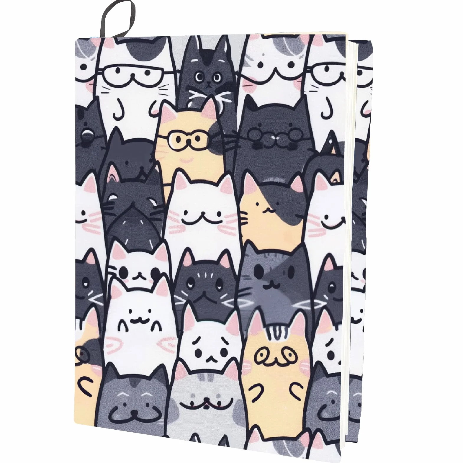 CRASPIRE Copertina per Libri Elasticizzata a Forma di Gatto Lavabile Riutilizzabile Grande in Nylon per Quaderni 9 x 11 Pollice