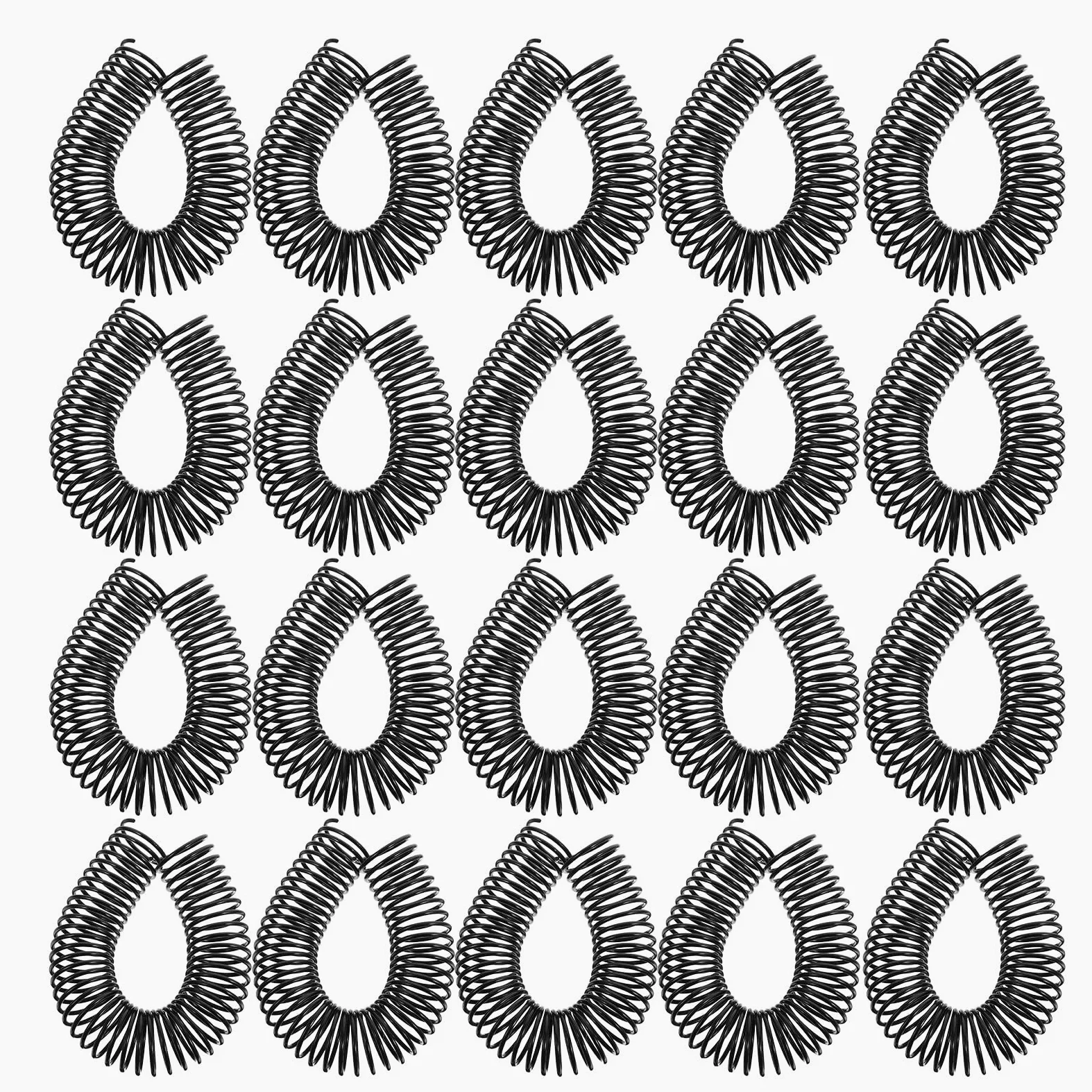 Kisangel 20 spirali in plastica per rilegatura: spirali per quaderni, passo 10 cm, facili da usare per organizzare agende e quaderni, dorsi neri, diametro 3,2 cm, capacità 300 fogli, 48 anelli