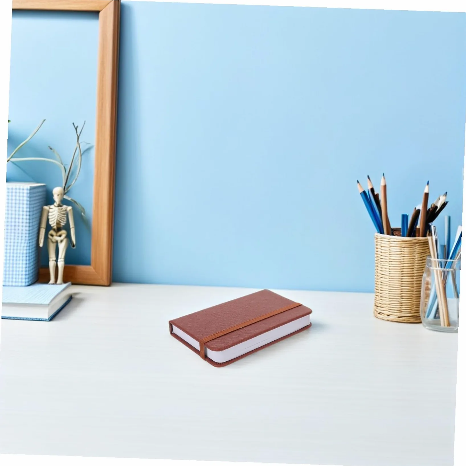 Mobestech Taccuino Tascabile A7 in Pelle Pu, 10 Pezzi, Marrone, Notes | Carta Resistente alle Sbavature, Struttura Robusta, Formato Mini, per Lavoro e Casa, Elegante