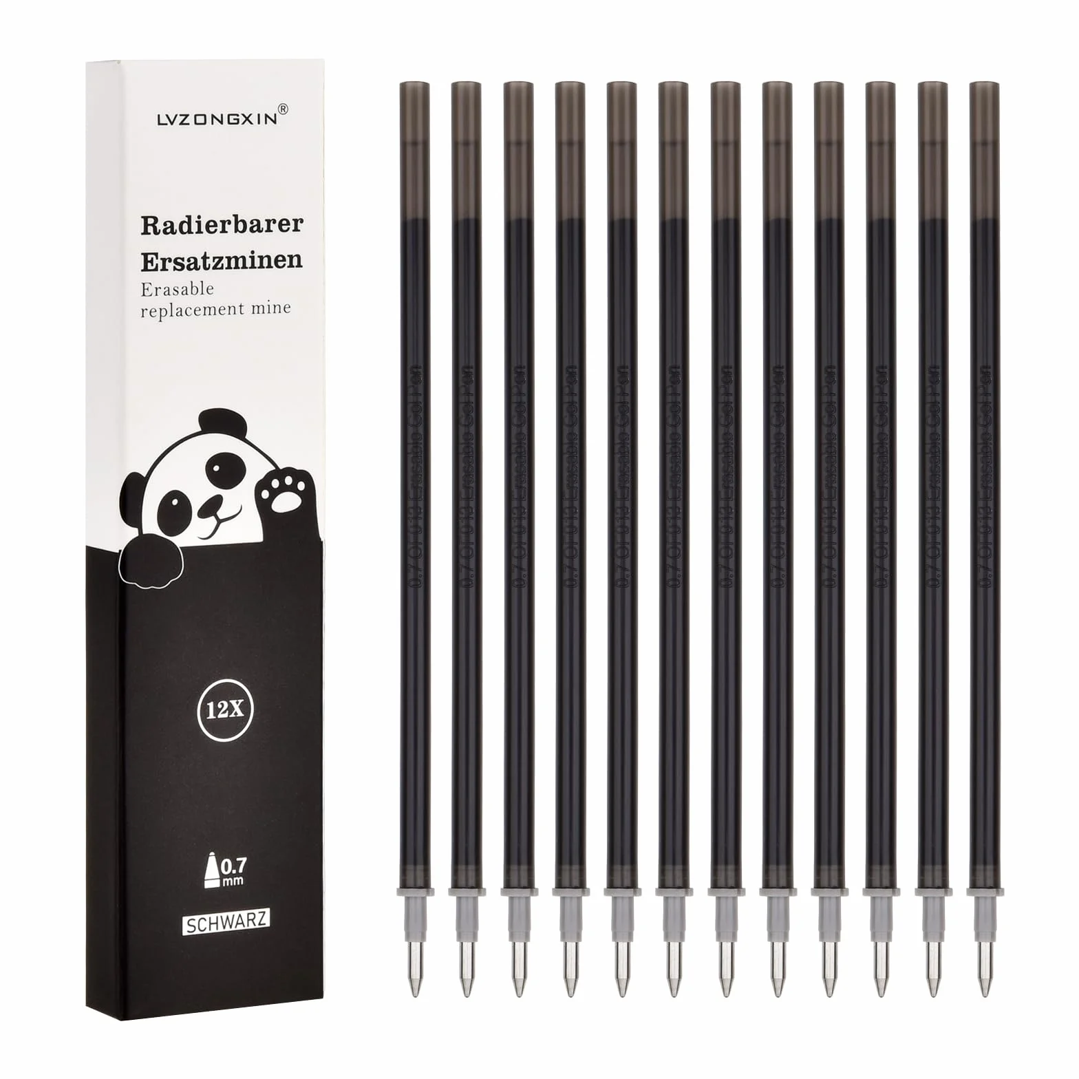 Ricariche Penna Gel Cancellabile 0,7 mm Altezza 13 cm Compatibili Legami Confezione 12 Nero