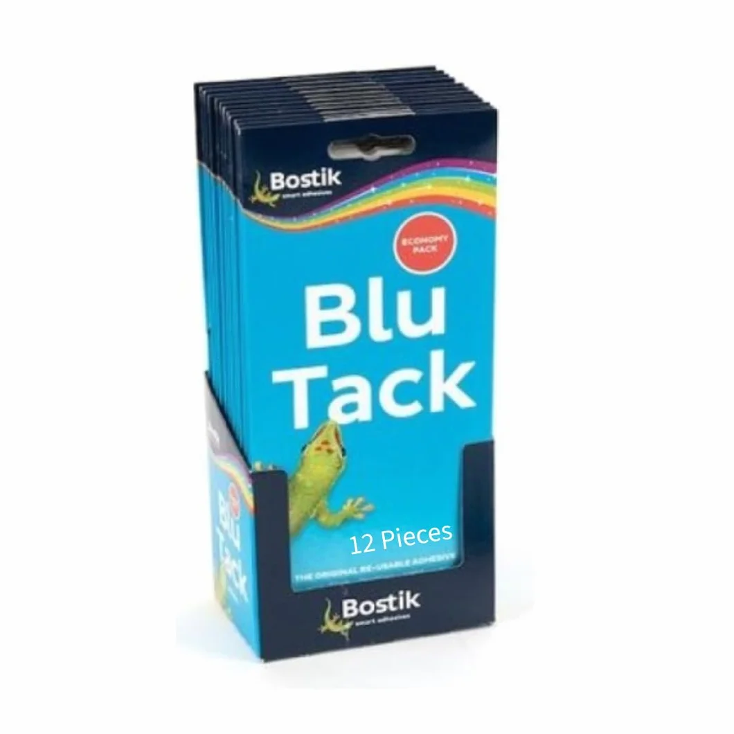Blu Tac Tack - Stucco adesivo riutilizzabile per uso domestico e ufficio, multiuso, pulito, sicuro e facile da usare, atossico, dimensioni convenienti (confezione da 12)