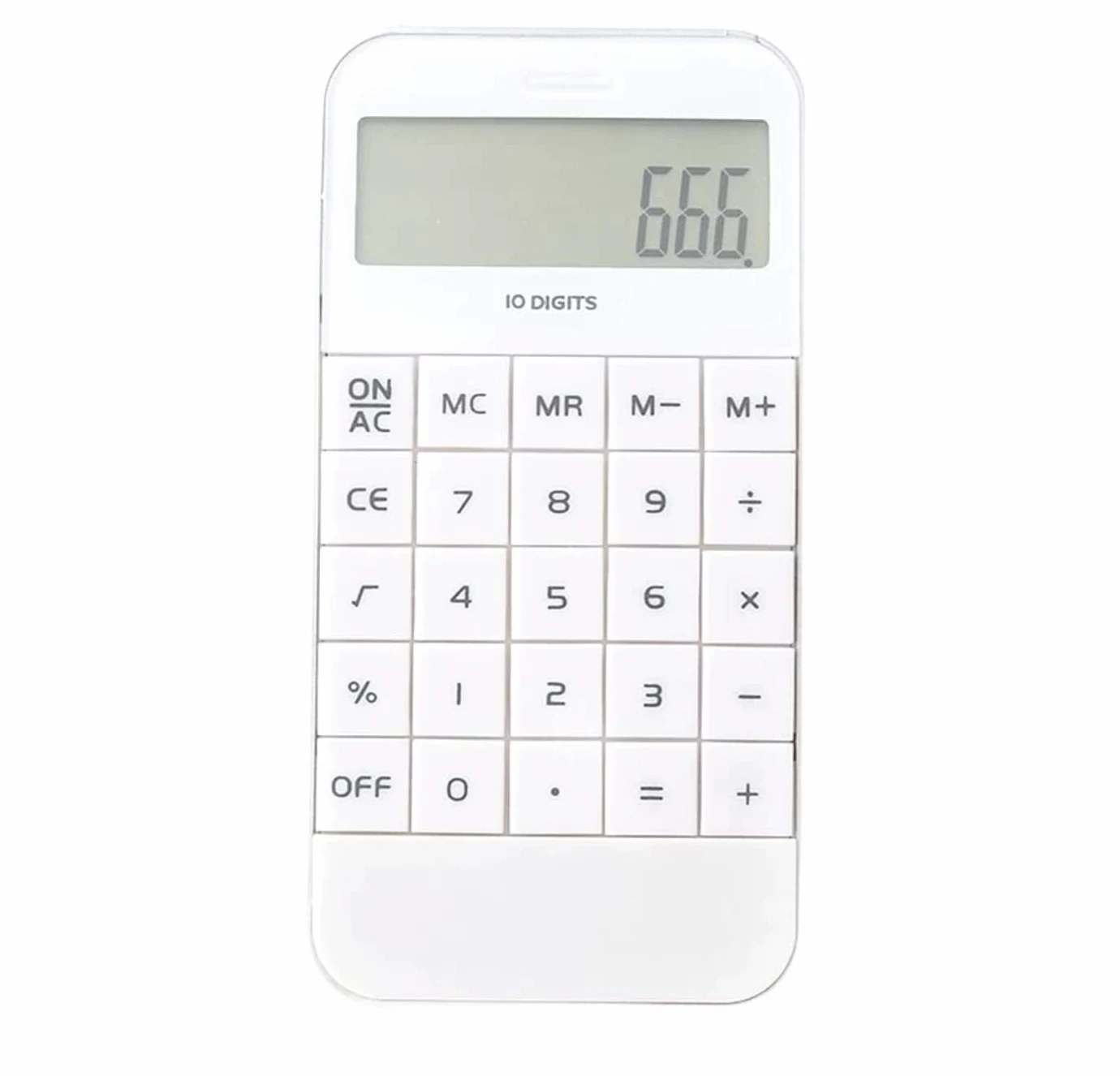 Calcolatrice Casa Ufficio Calcolatrici Portatili A 10 Cifre con Display LCD Pulsante Sensibile Pratico Perfetta per Scuola(White)