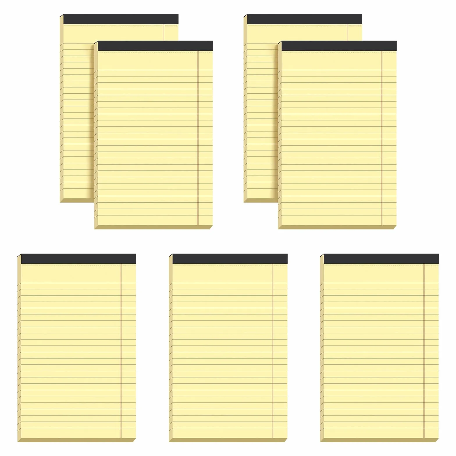VITEVER Small Note Pads 5x8, 7 Pack Narrow Ruled Legal Pads, Perforated Lined Note Paper for Study Office