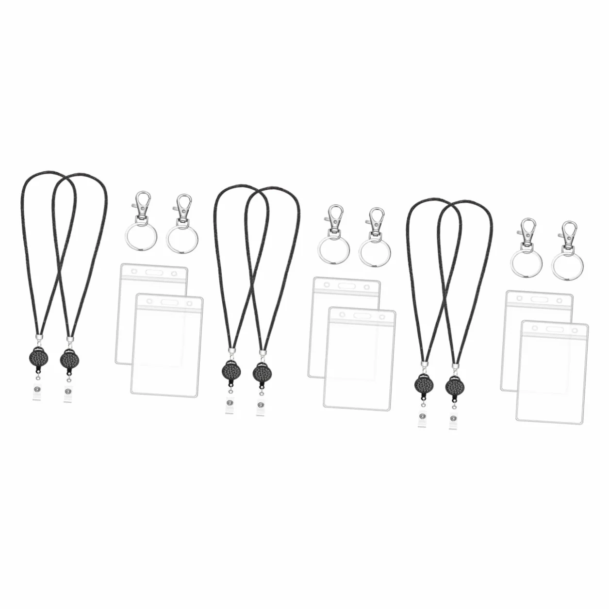 NUOBESTY 3sets Portabadge Con Cordino Retrattile Da Pz Porta Tessere Id Con Finestra Trasparente Compatibile Con Carte Di Identità Lavoro Studenti e Pass Hotel
