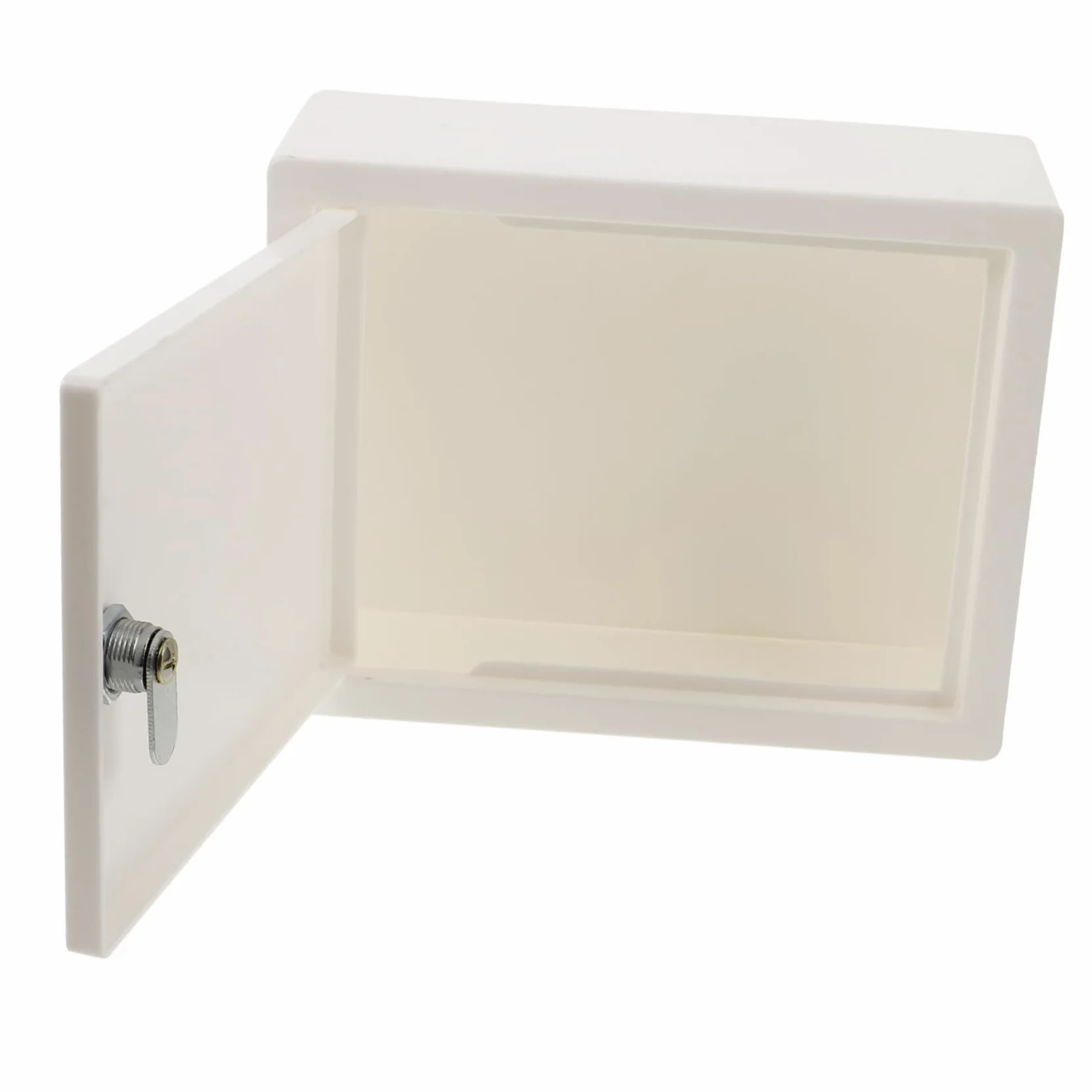 Uonlytech Scatola di Sicurezza con Serratura e 2 Chiavi in Plastica Pp Bianco per Organizzare Piccoli Oggetti con Protezione della Privacy per Camera Dormitorio o Ufficio