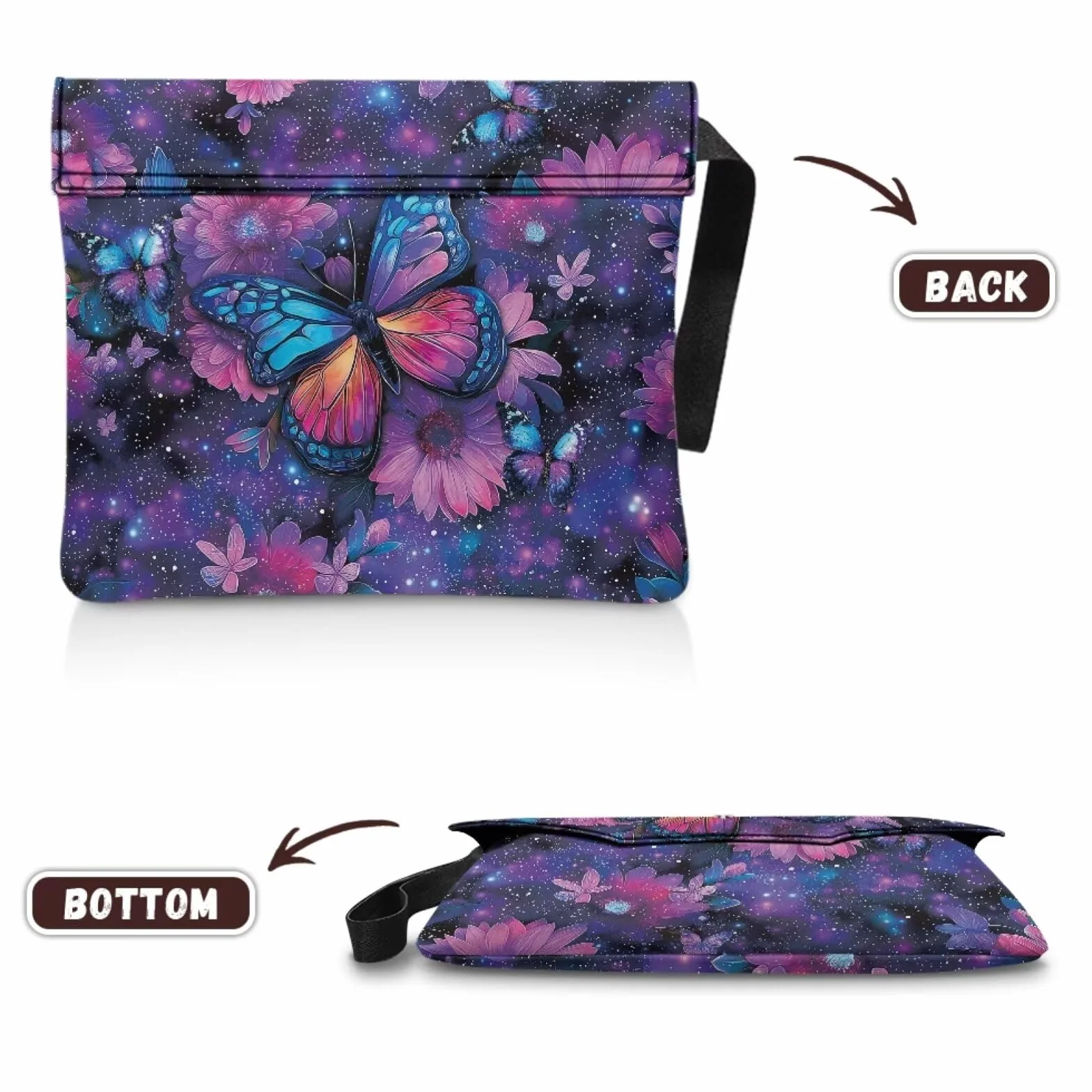 Custodia per libri stellata con farfalla viola 30 x 24 cm copertura protettiva