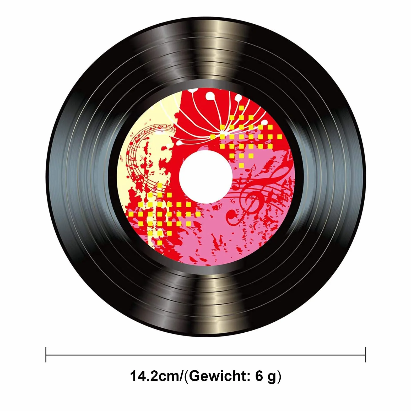 Decorazione da Parete Dischi Vinile 8 Pezzi Rock'N'Roll Anni '50 Nero
