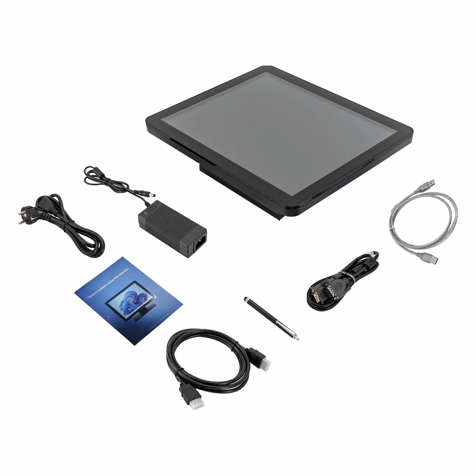 Display per cassa da 17 pollici/15 pollici, risoluzione 1280 × 1024/1024 × 768, touchscreen, sistema di cassa, pieghevole, touch a 10 punti, per ristoranti, supermercati (17 pollici)