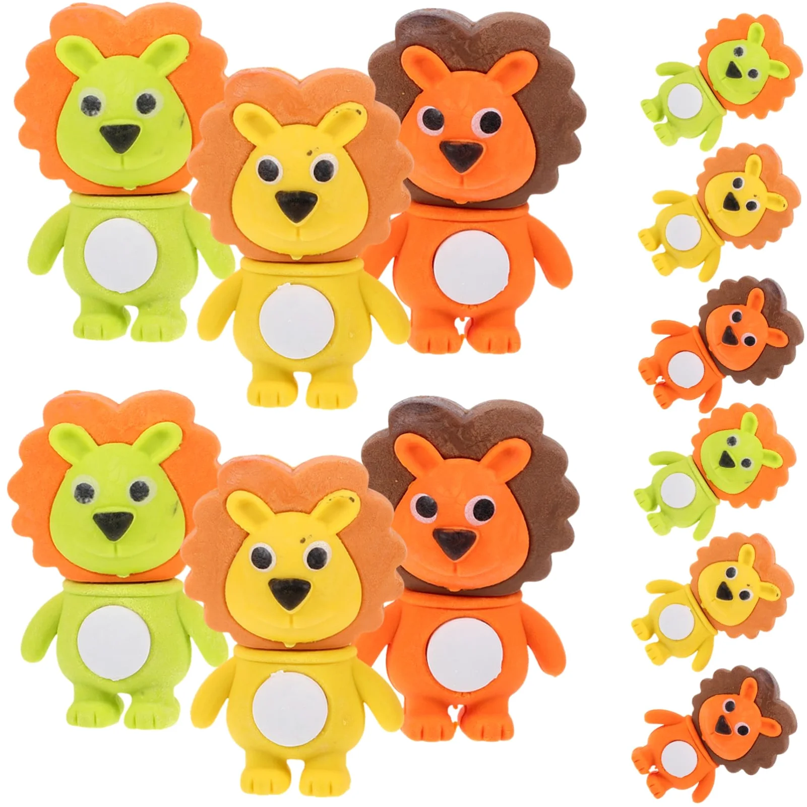 Angoily 120 Pezzi Gomme Cancellare per Leone Colorati in Tpr Sicuro Mini Gomme e Portatili per Scuola e Regalo Festa Compleanno Ragazzi e Ragazze
