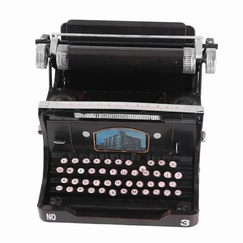 Haofy Macchina da Scrivere Vintage Portatile, Macchina da Scrivere Funzionale in Miniatura, Costruzione in Ferro Fatta a Mano, Ideale per gli Appassionati di Arredamento retrò e Scrittura