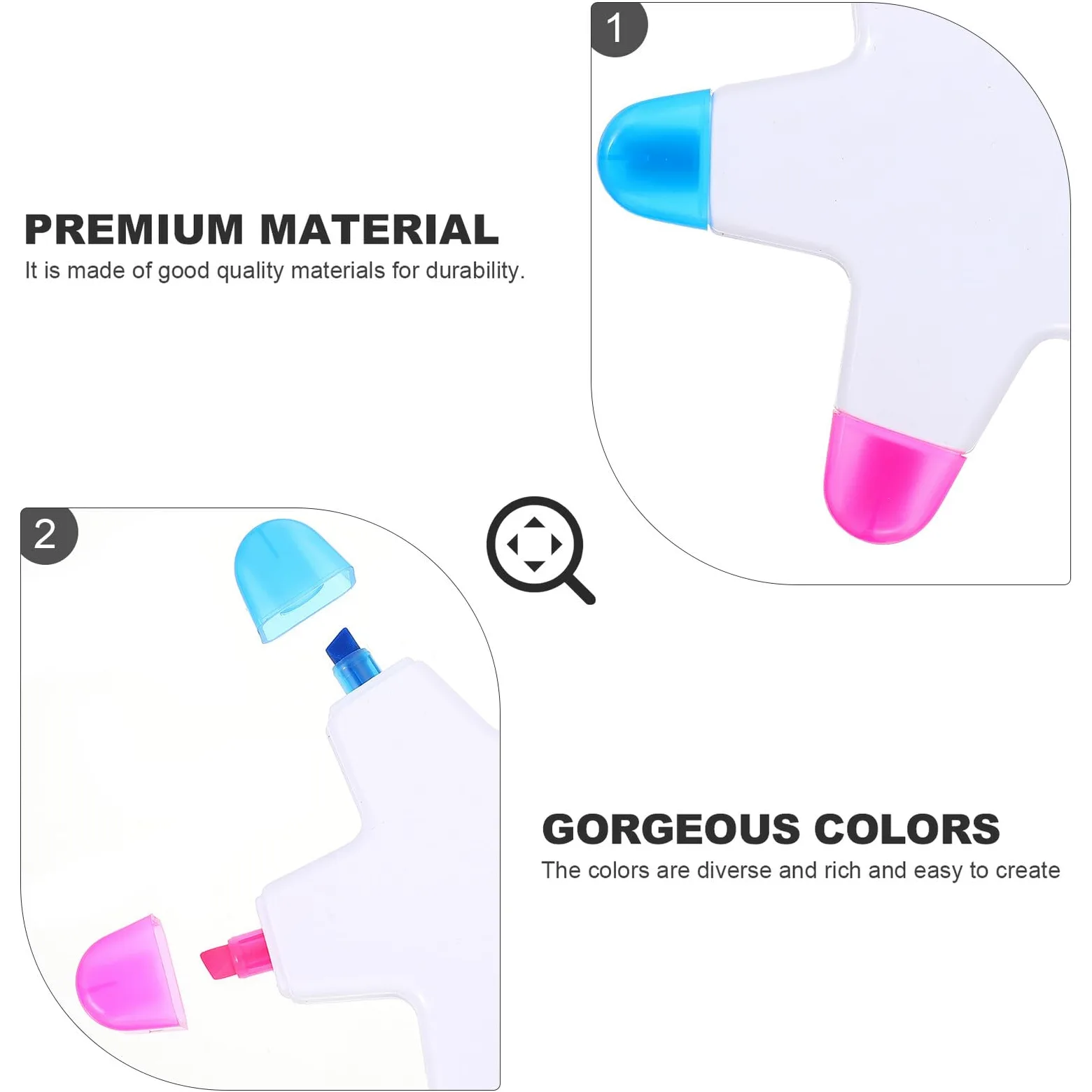 Veemoon 10 Pezzi Evidenziatori Colorati Stella Punta Conica Fluorescenti per Studio e Disegno Creativo