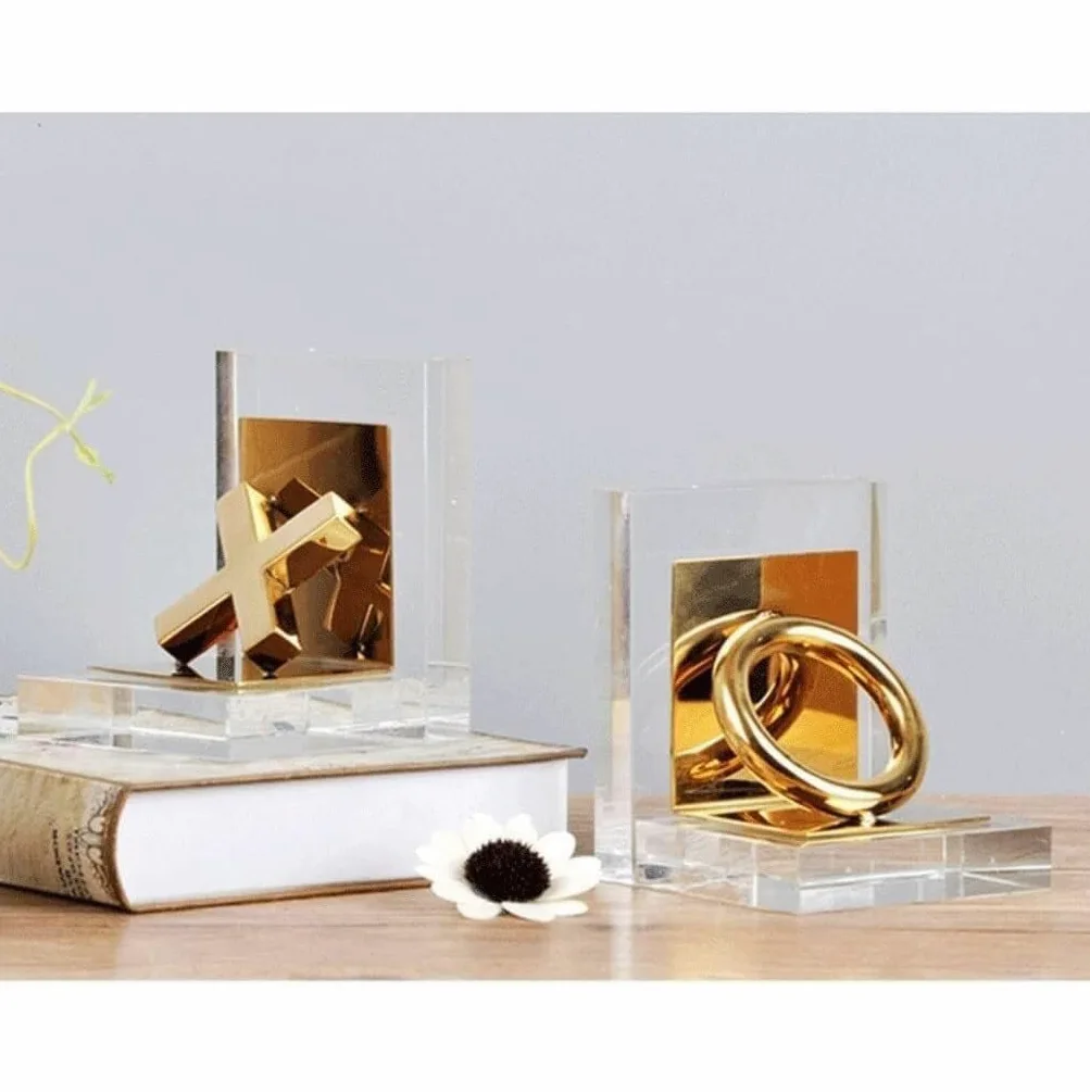 Reggi Libri, Fermalibri Fermalibri eleganti in acciaio inossidabile decorativi resistenti, libri inflessibili Ufficio Casa Scrivania