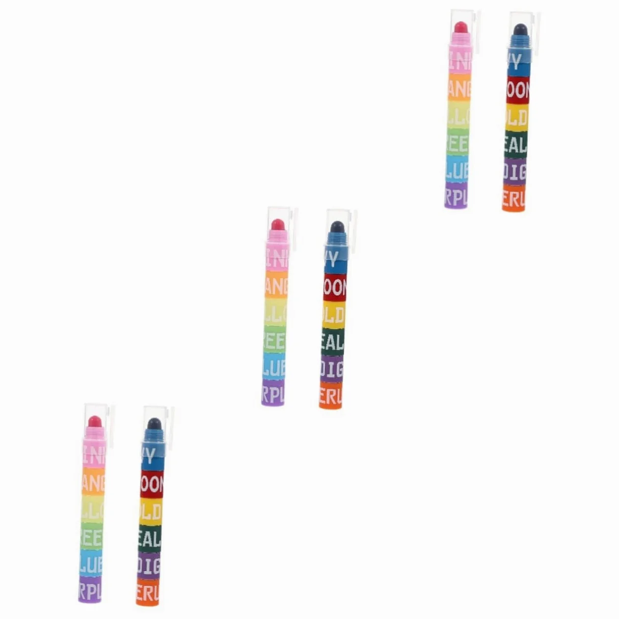 Gatuida 6 Set Evidenziatori Colorati per Studenti Penne Fluorescenti Creative con Design Splicing per Annotare Disegnare e Scolastico Portatili e Facili Usare