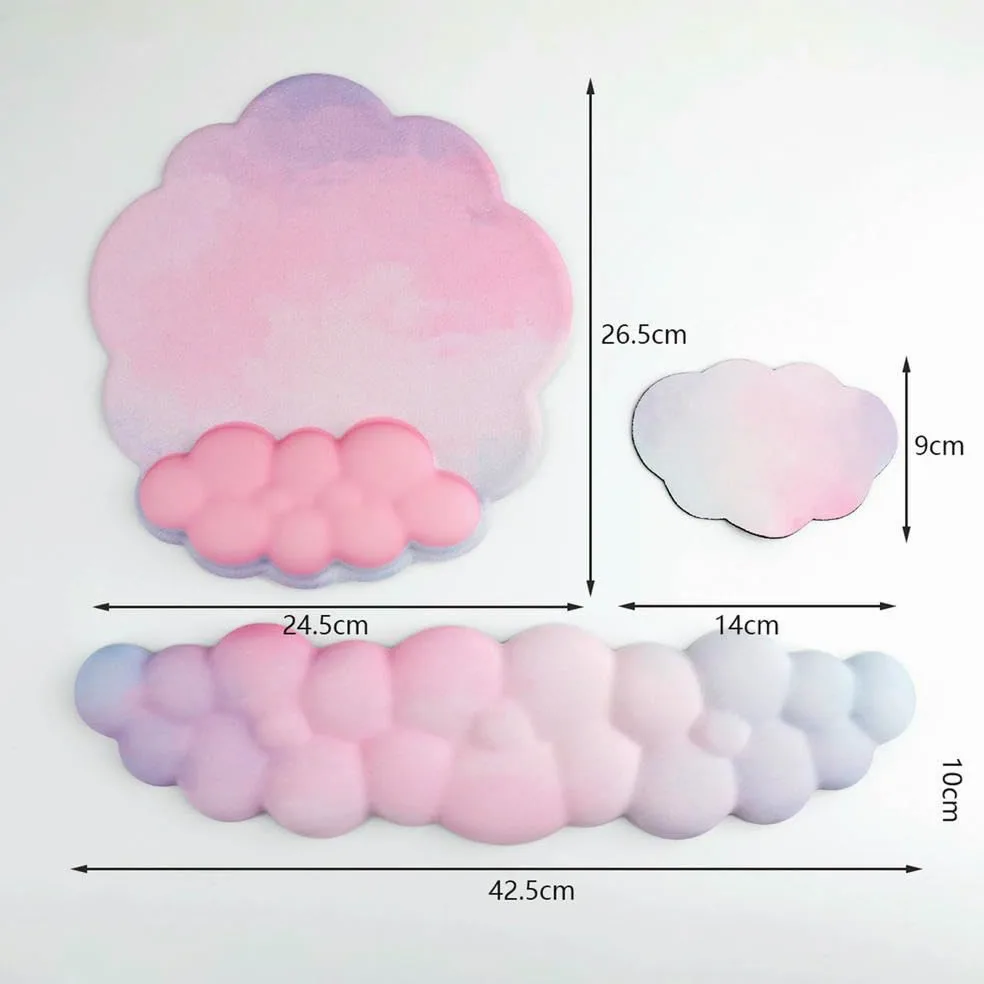 GLDFW Cloud - Supporto poggiapolsi ergonomico in memory foam, base antiscivolo per tastiera e mouse, tappetino per mouse per casa e ufficio