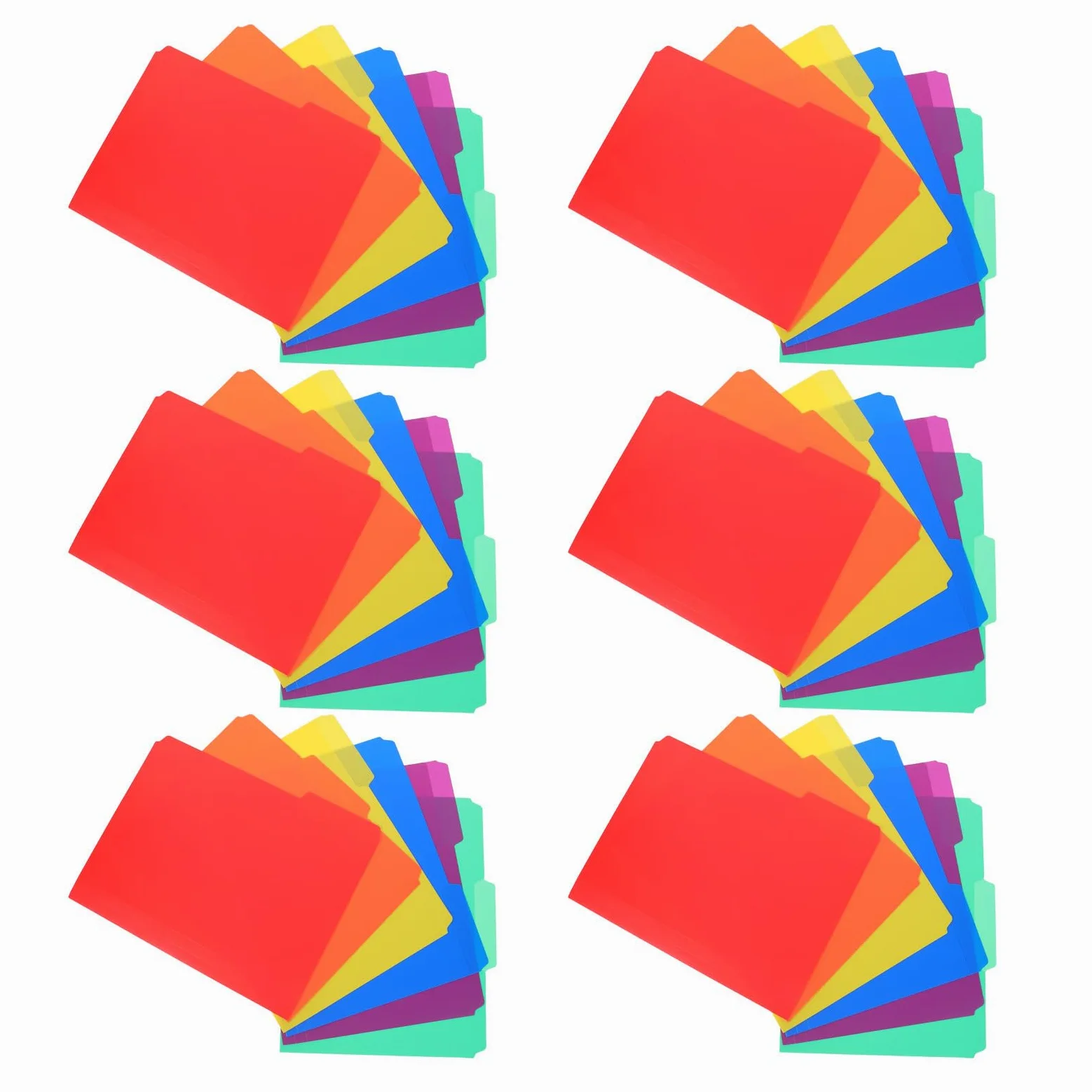 Gadpiparty Cartelline Manila in Plastica 36 Pezzi con Linguette 1/3 Taglio per Organizzazione Scrivania e Gestione Progetti in Ufficio
