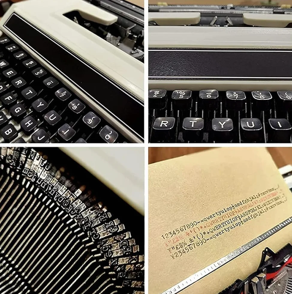 Classica macchina da scrivere manuale vecchio stile, portatile e facile da usare, include set di nastri, macchina da scrivere
