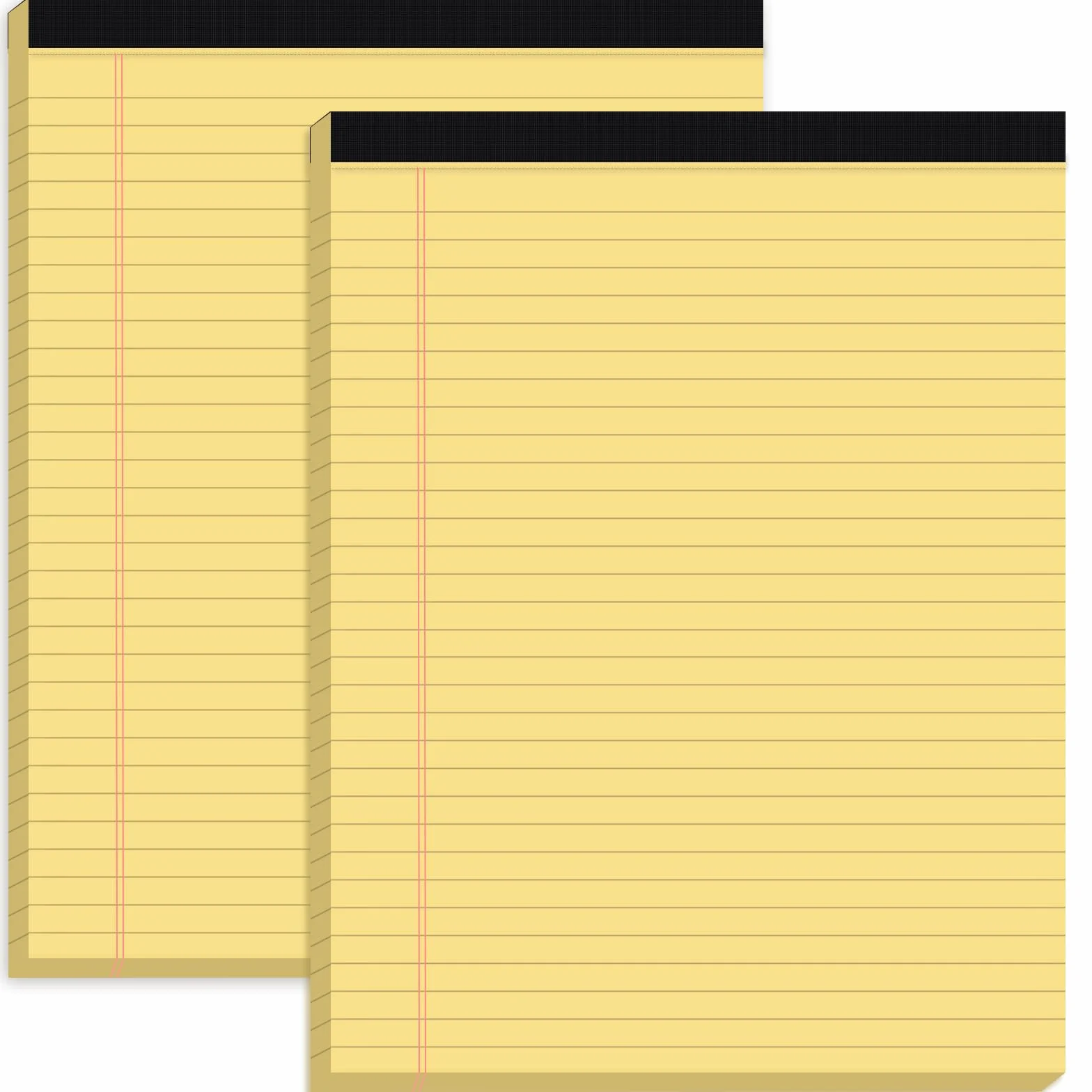 Koogel 2 blocchetti legali 21,5x28 cm 45 fogli a righe larghe perforati carta gialla per studenti studio ufficio