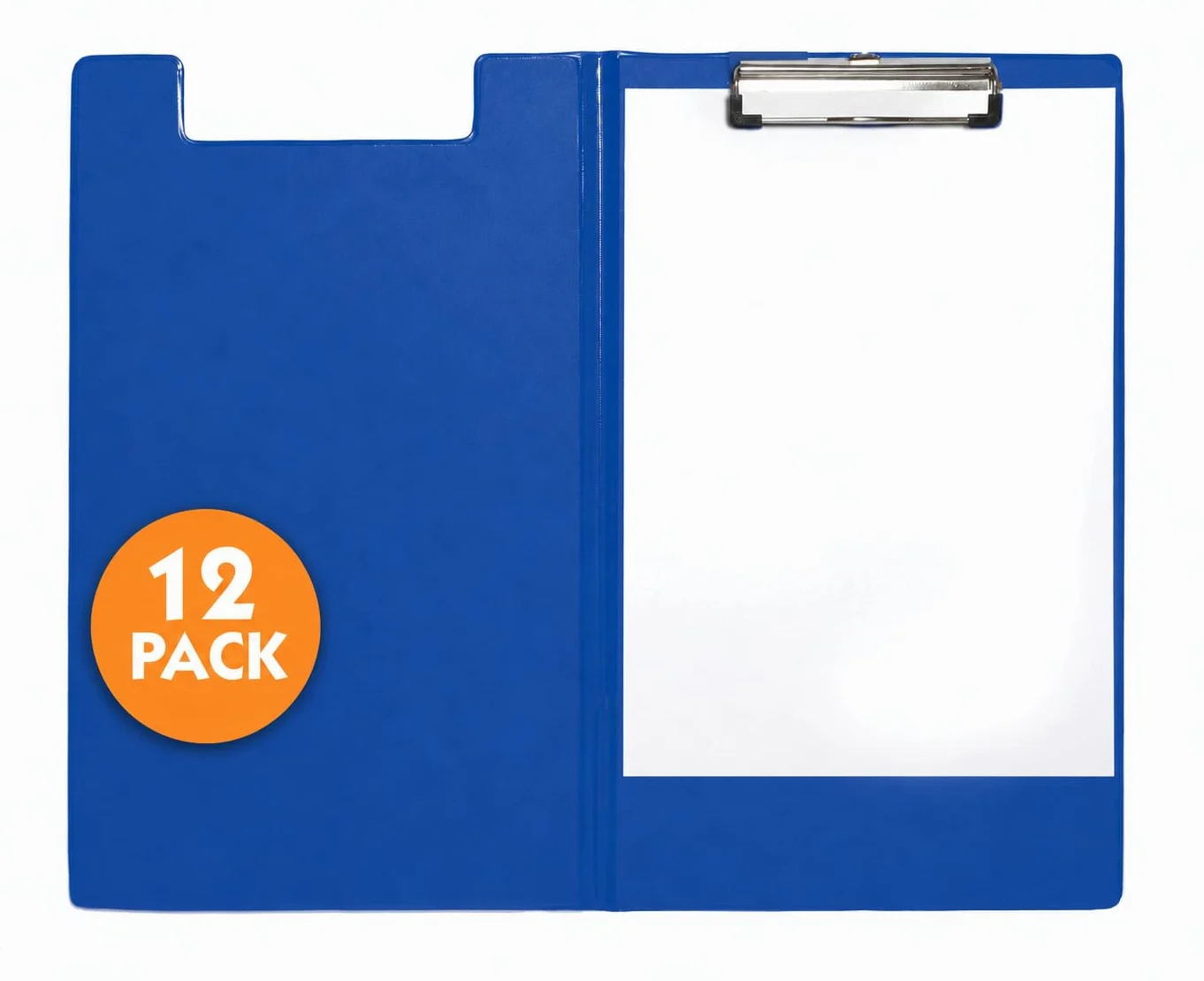 SECO Portablocco A4 ECO PVC | Blu | Confezione da 12 | Lavagna con clip | Clip in metallo resistente, pannello rigido in PVC, documenti A4, per ufficio, scuola e magazzino