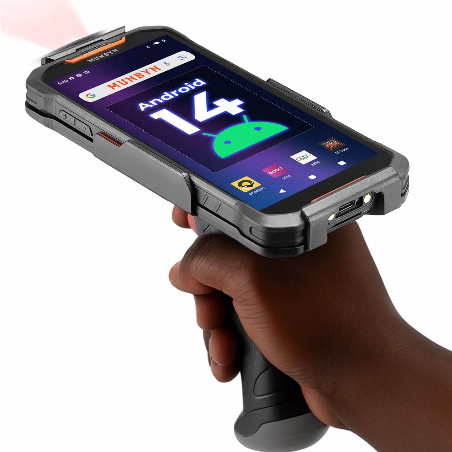 MUNBYN AS01P 2026 Scanner PDA Android 14, Schermo 6", 4+128 GB, Scanner Zebra SE4710 (1D/2D/QR), Autonomia 16 Ore, Ricarica Rapida, Aggiornabile ad Android 18, Tipo di Impugnatura
