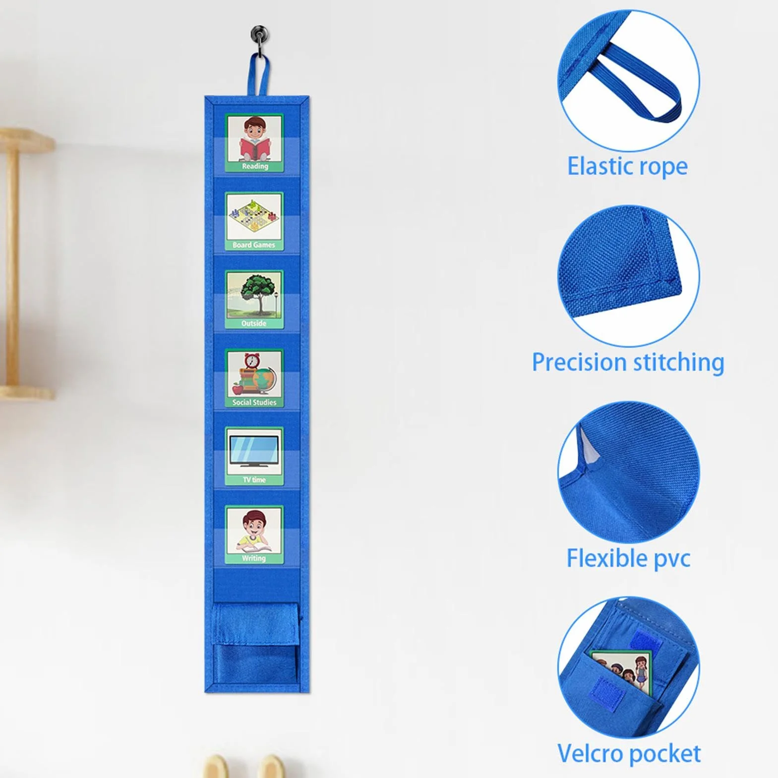 Programma Visivo per Bambini Tabella della Routine Quotidiana Calendario con 45 Carte di Attività