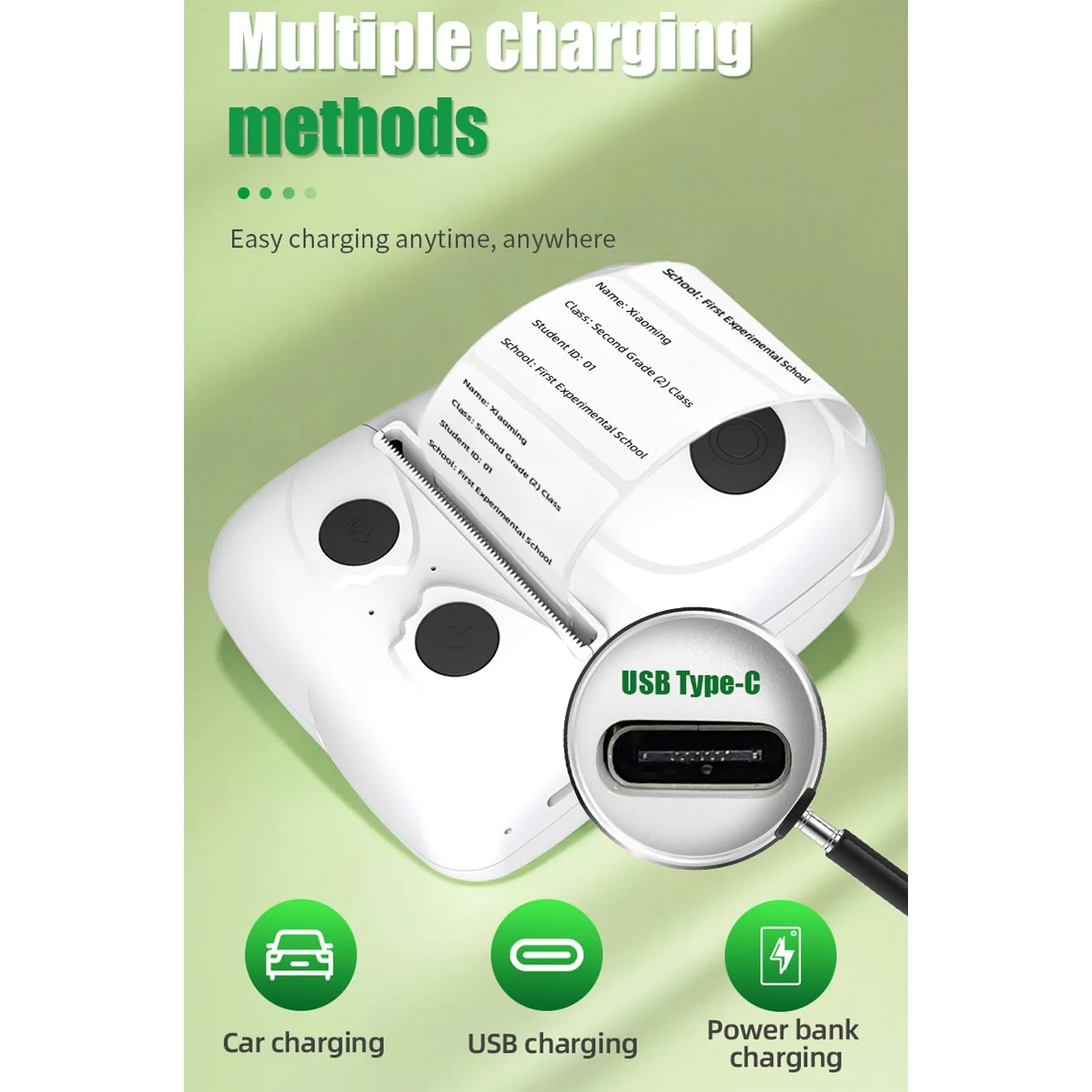 Stampante Termica per Etichette Bluetooth da 50 Mm, Etichettatrice Portatile con Batteria da 1500 MAh per L'organizzazione della Logistica Al Dettaglio di Uffici Domestici