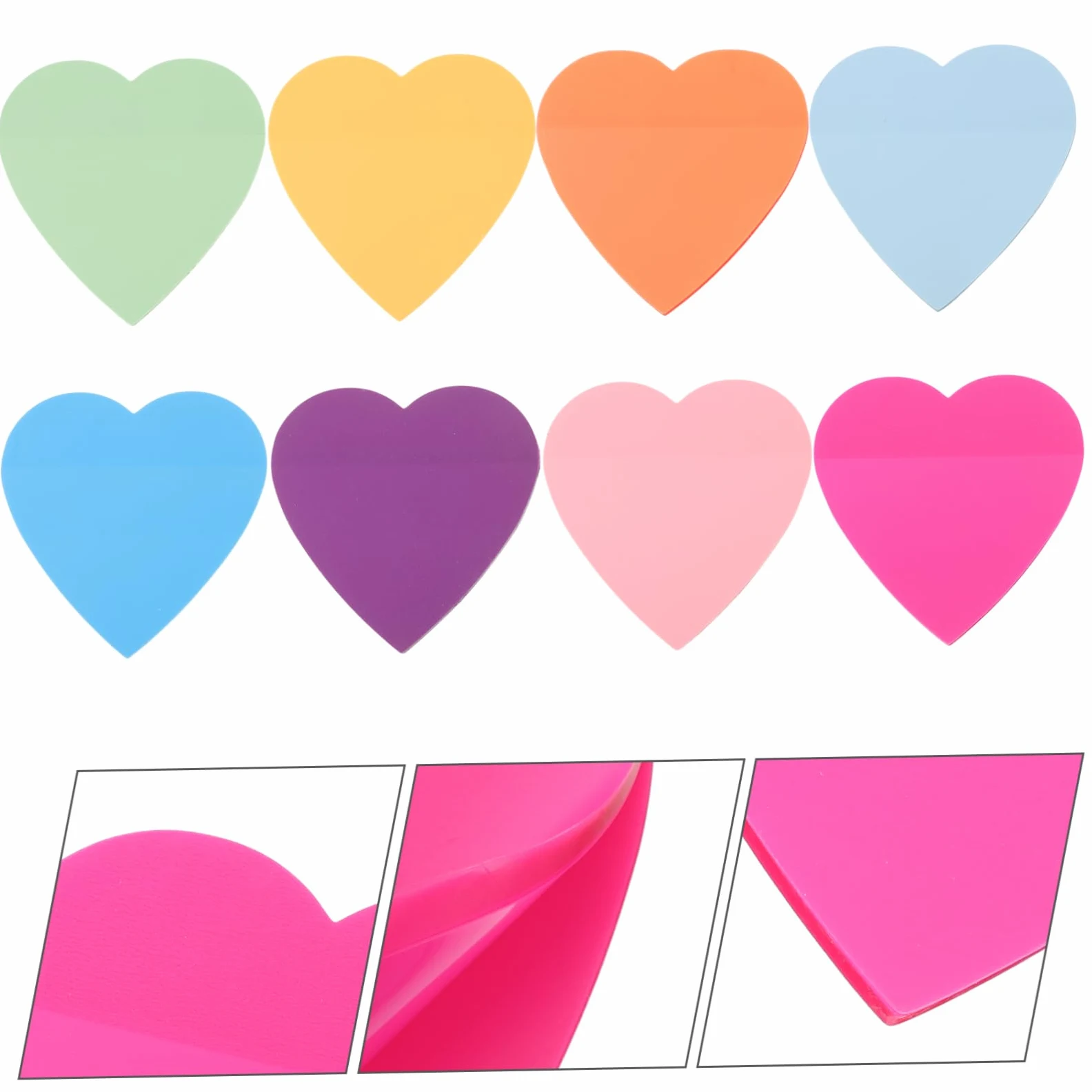 OSALADI 4 Pezzi 8 Note d'amore Nota pad rosa giallo Forniture scuola tampone adesivi promemoria adesivi per promemoria dal design semplice quaderni scolastici carta