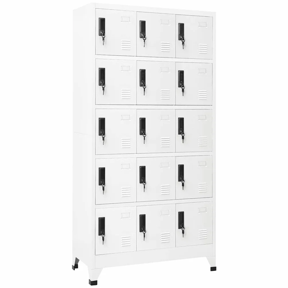 vidaXL Armadietto con Serratura Bianco 90x40x180 cm in Acciaio