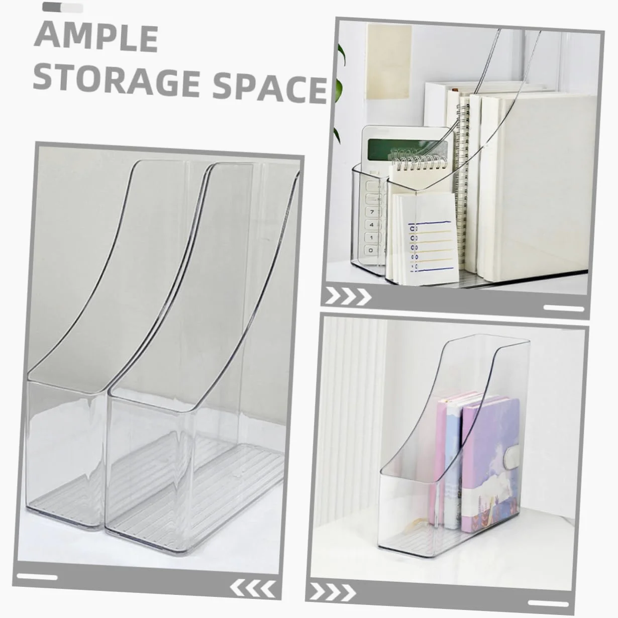 Porta Documenti da Scrivania Trasparente 2 Pezzi Plastico | Design Verticale, Identificazione Rapida, Manutenzione Semplice, per Casa e Ufficio